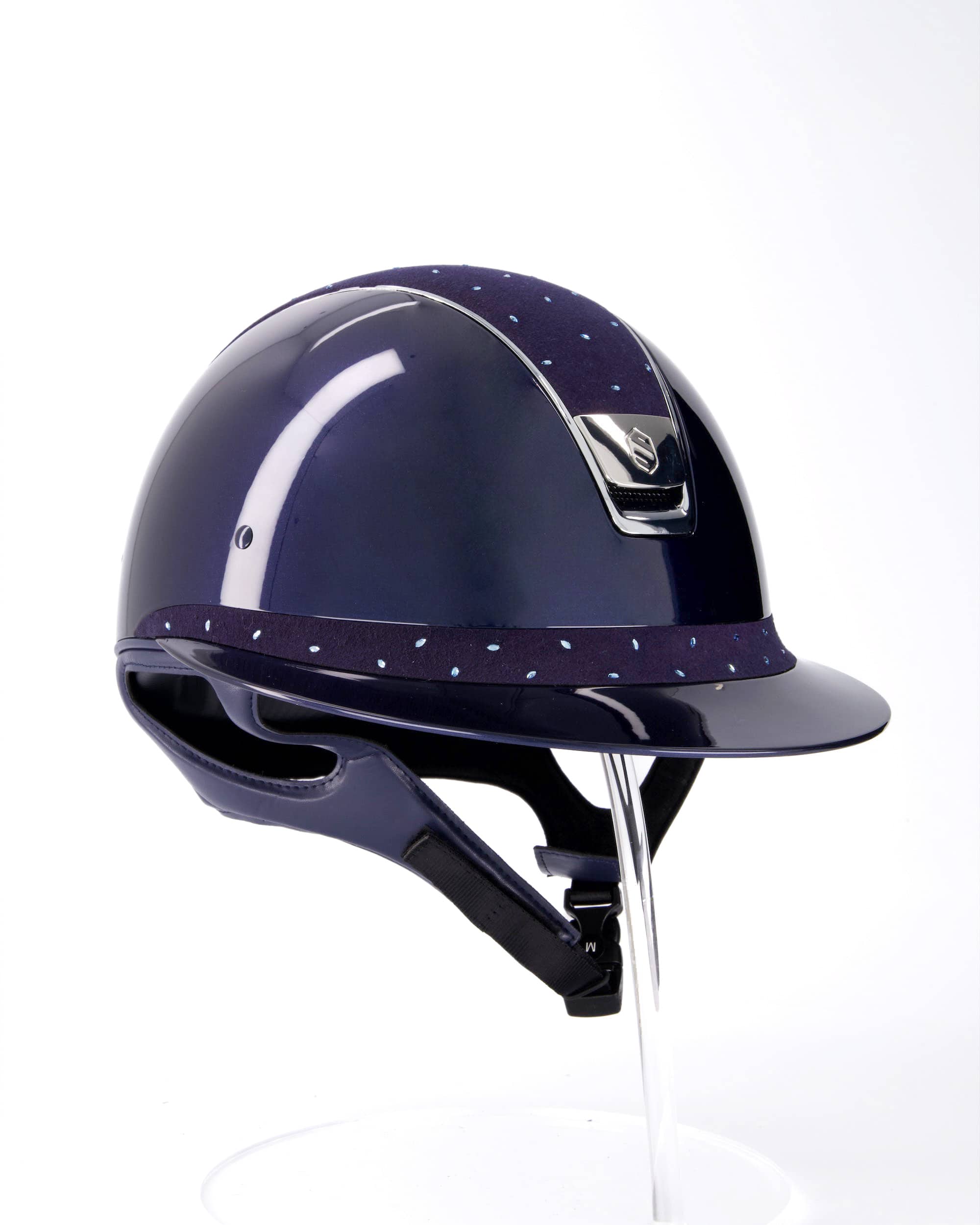 Miss Shield Shadowglossy, Top u. Frontal Band Crystal Comet Light Aquamarine, Trim Chrome Silver, Blason Chrome Silver in blau