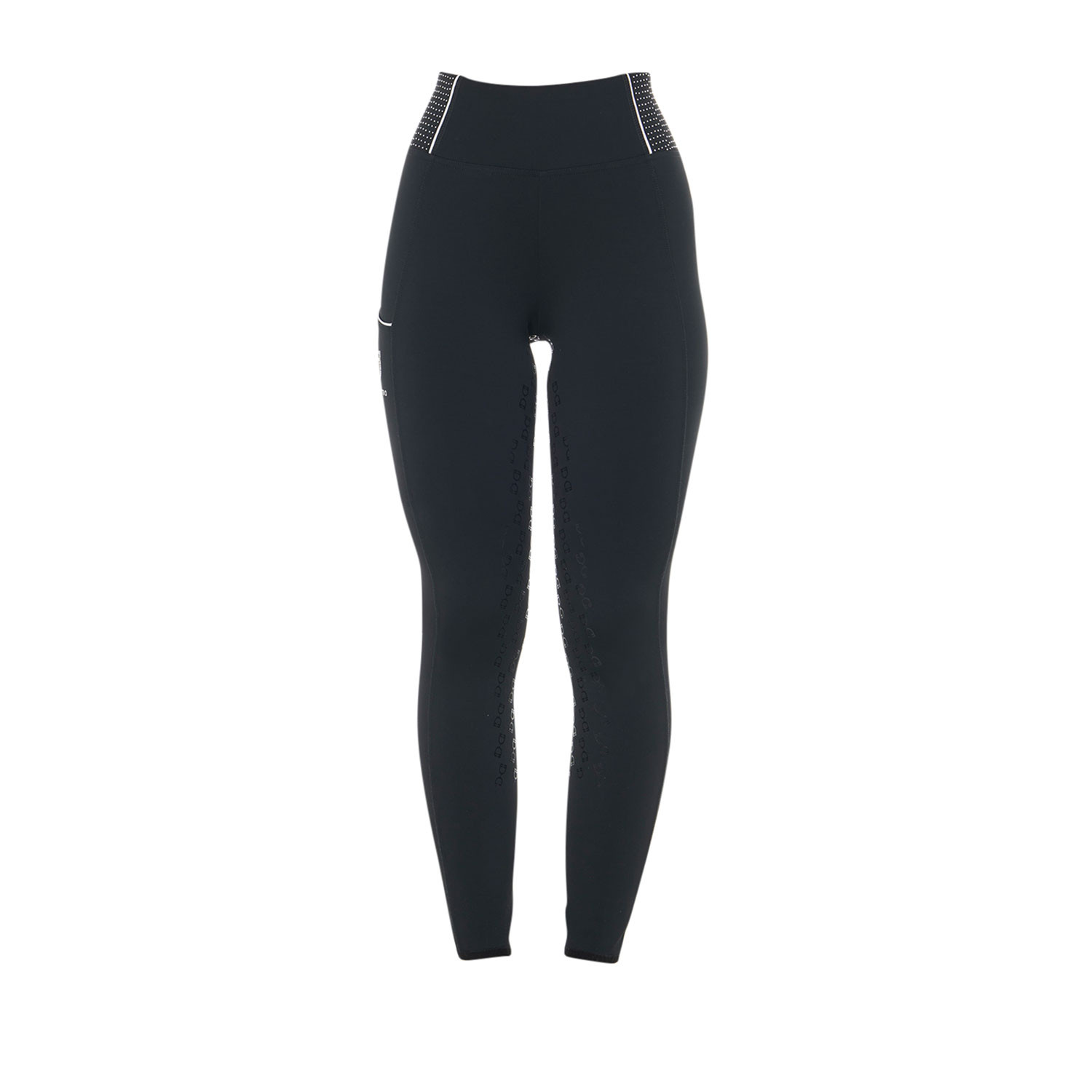 Taillierte Damen-Leggings mit Strasssteinen