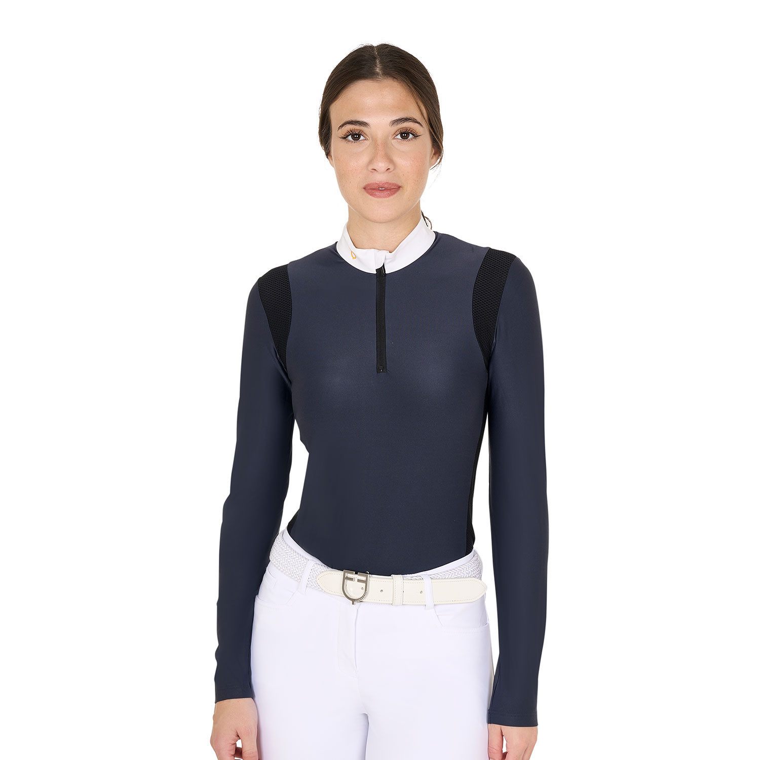 Tailliertes Damen-Poloshirt aus technischem Gewebe