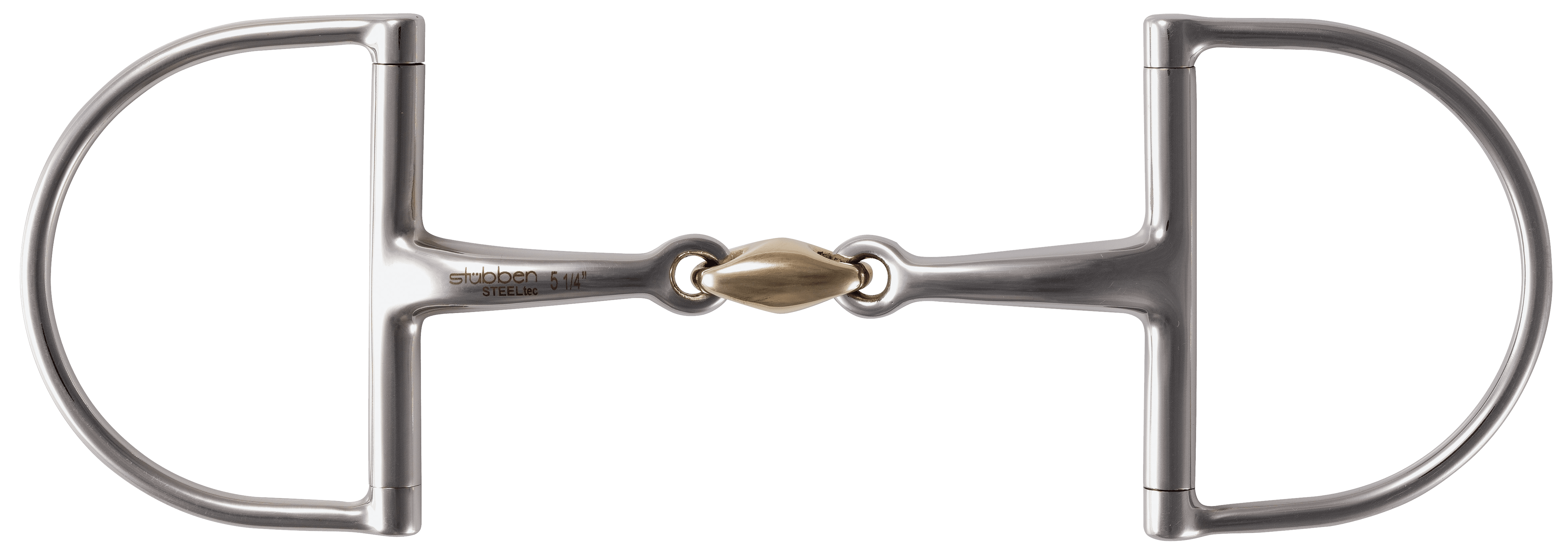 D-ring snaffle stainless steel, sweet copper centrepiece, double broken