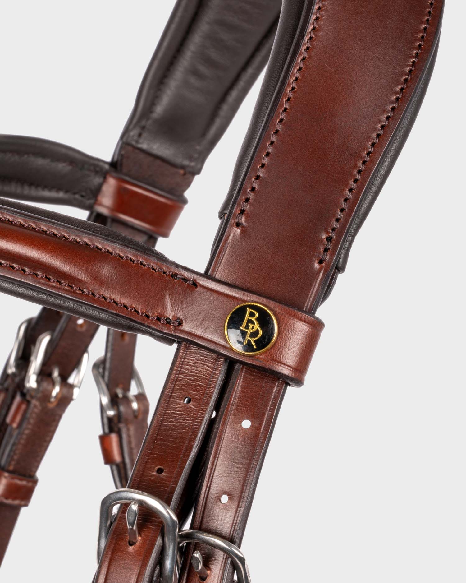 Snaffle bridle Luton anatomical in oak/silver