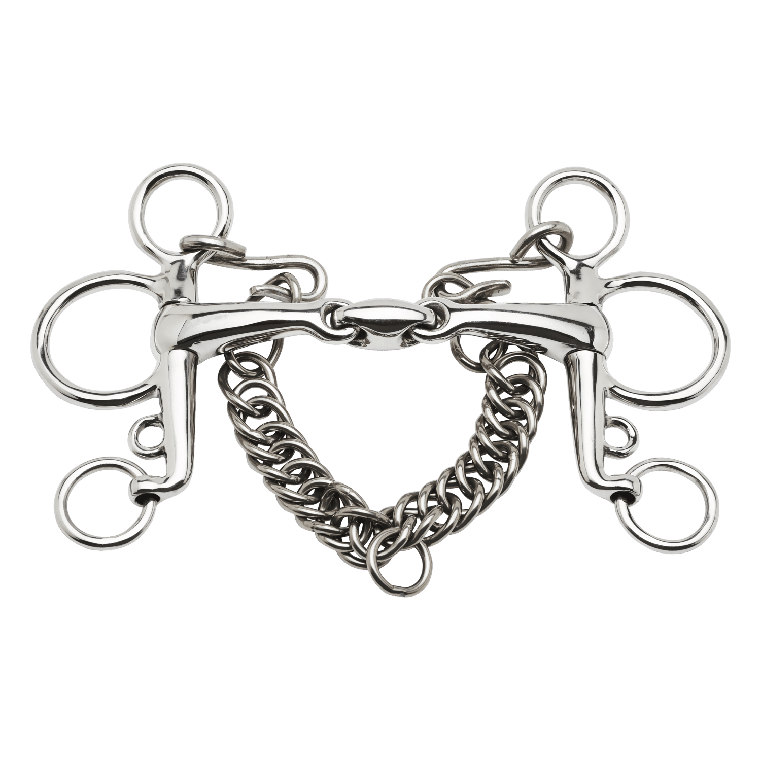 Pelham Edelstahl, 14 mm, Soft-Control, doppelt gebrochen