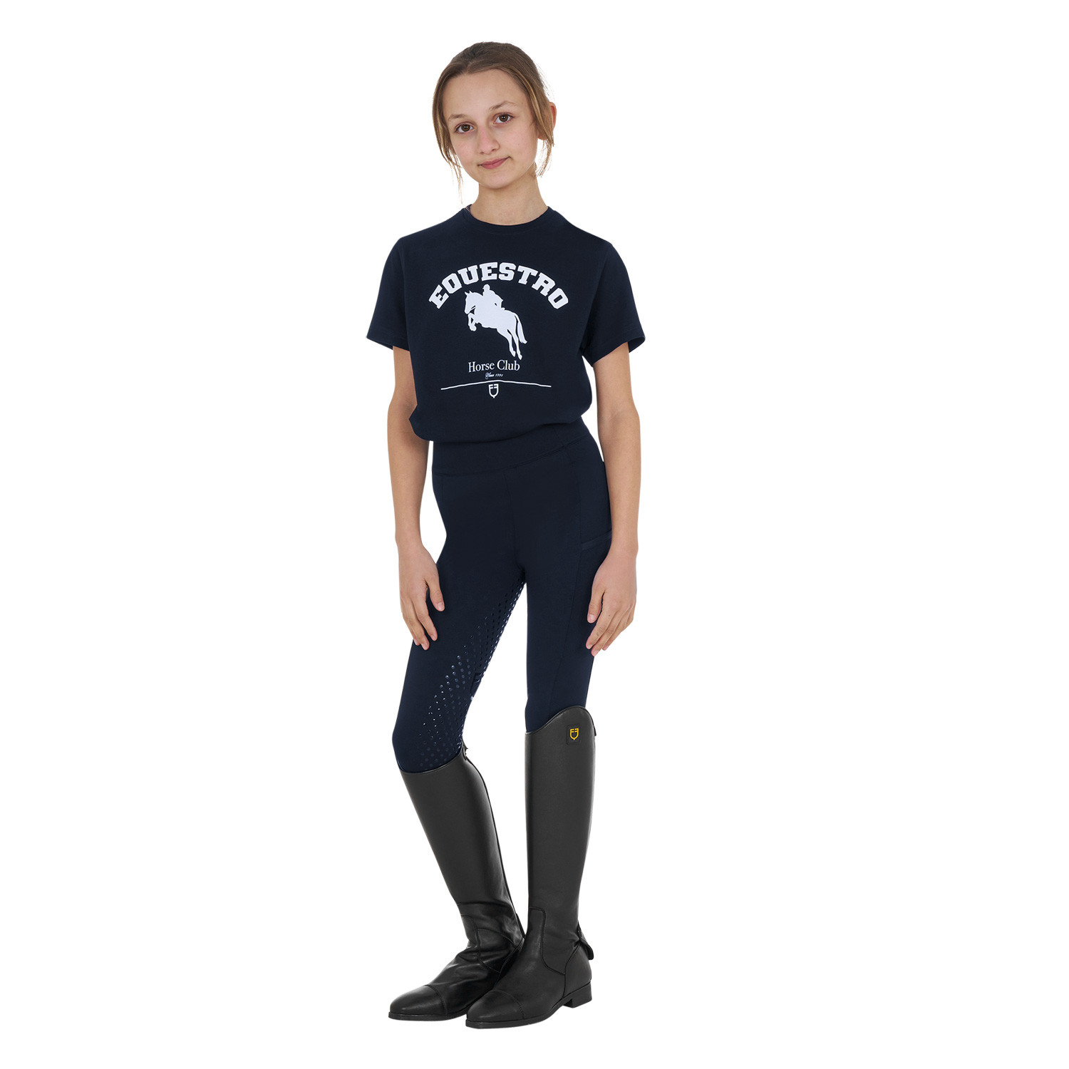 Baumwoll-T-Shirt Jumping Horse Club für Mädchen