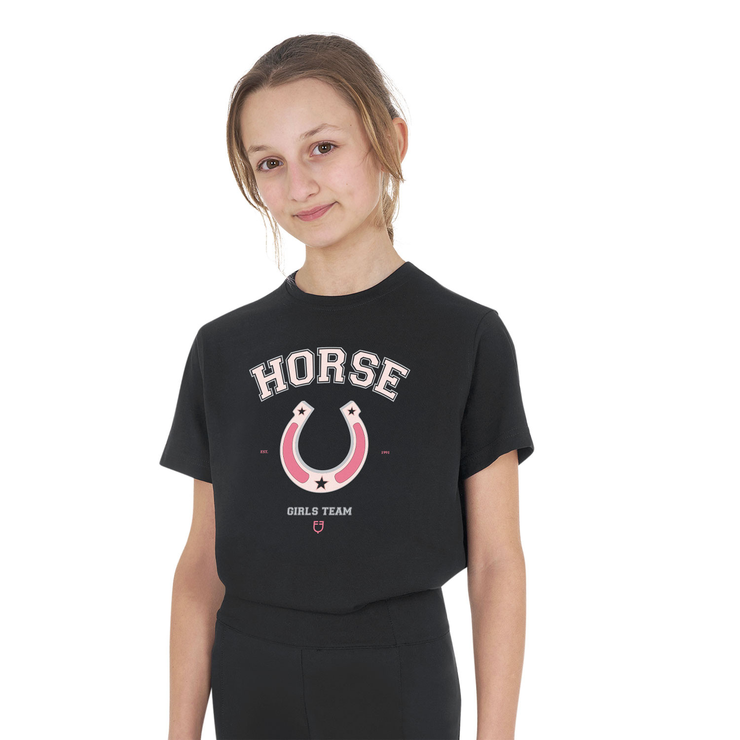 Baumwoll-T-Shirt Horse Team für Mädchen