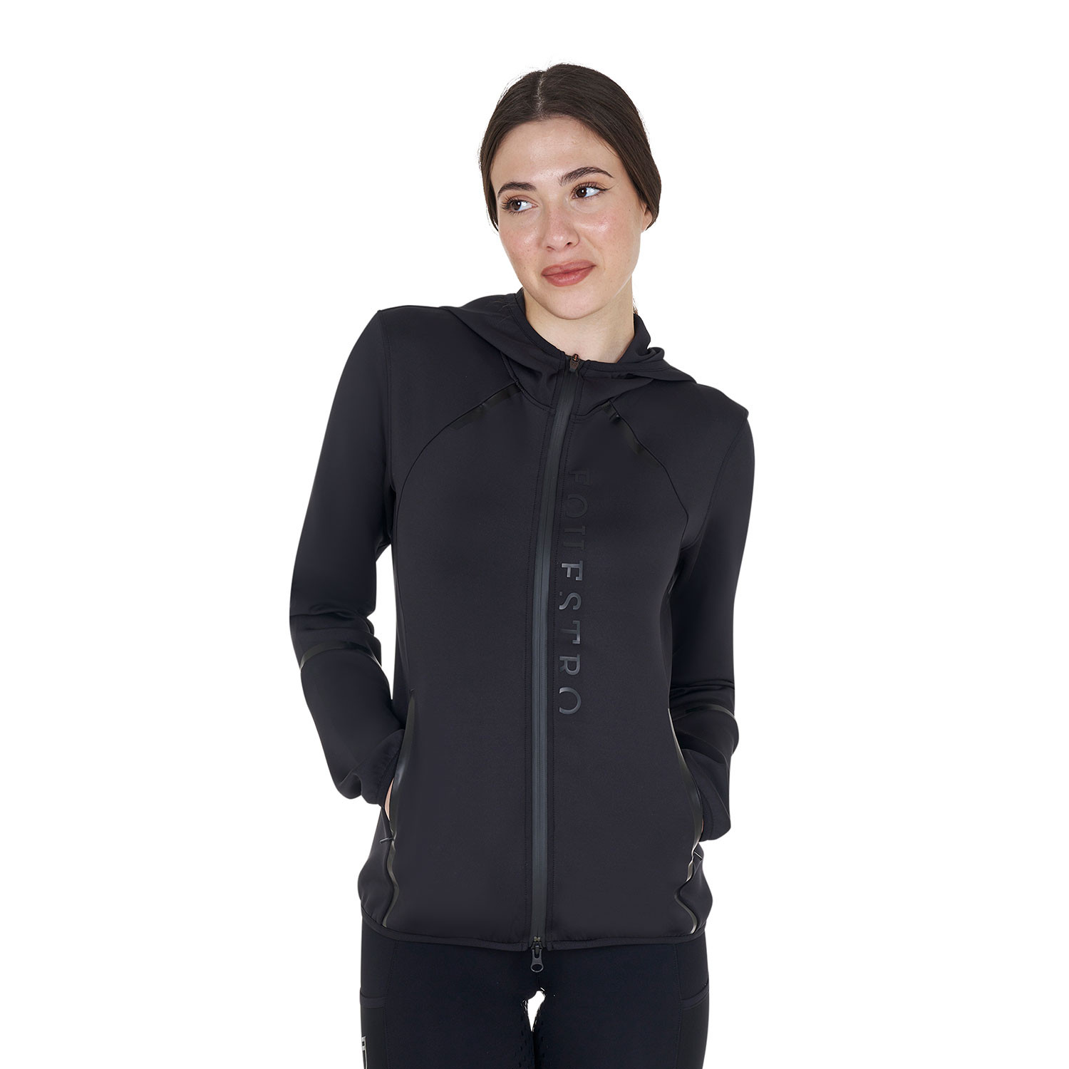 Technisches Damen-Jersey-Sweatshirt mit Reißverschluss