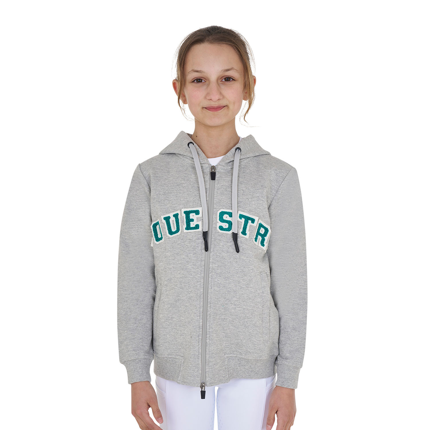 Kinder-Hoodie mit Reißverschluss und Schwamm-Schriftzug