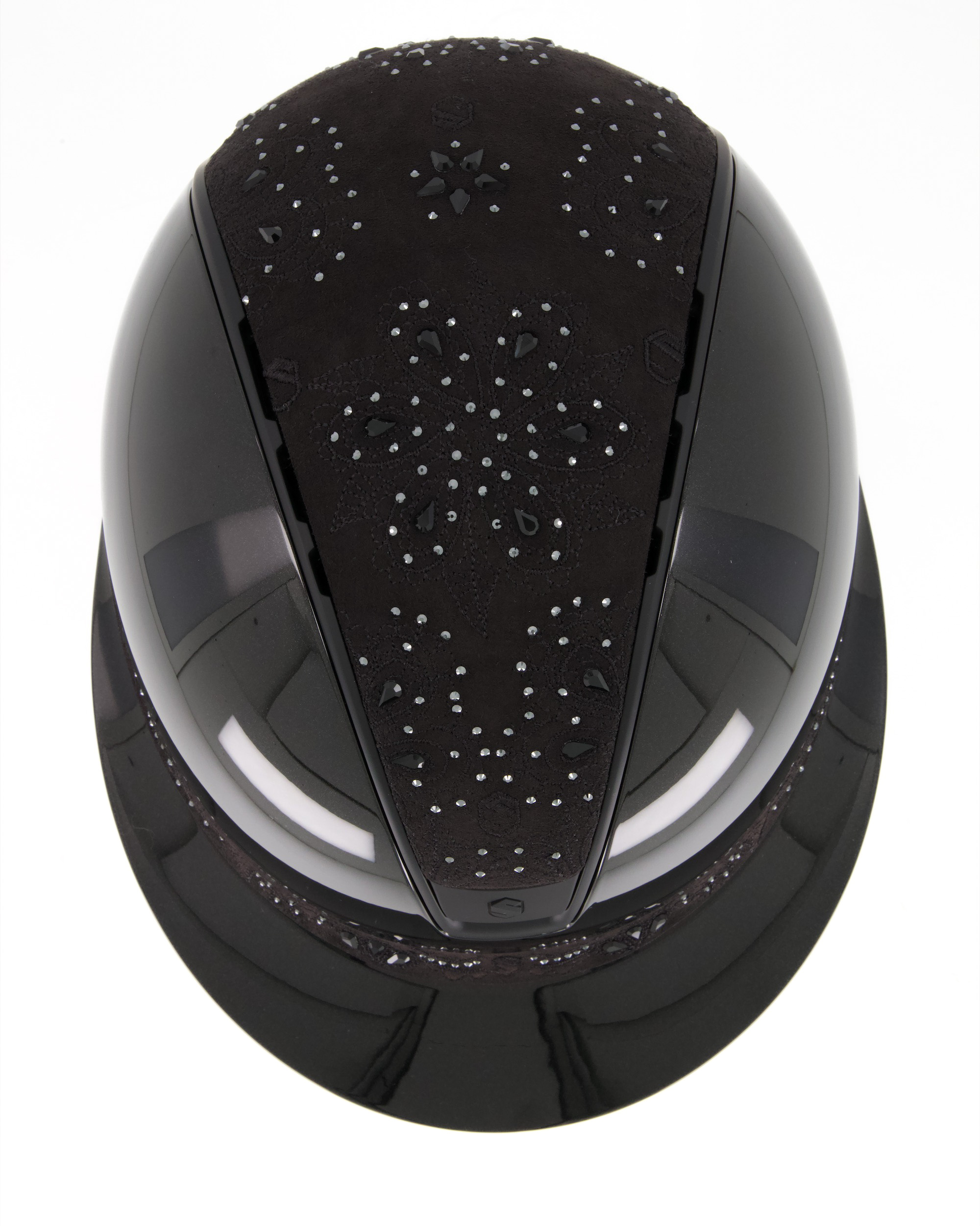 Reithelm 2.0 Miss Shield Shadowglossy, Top u. Frontal Band Crystal Bloom, Trim u. Blason matt black in schwarz