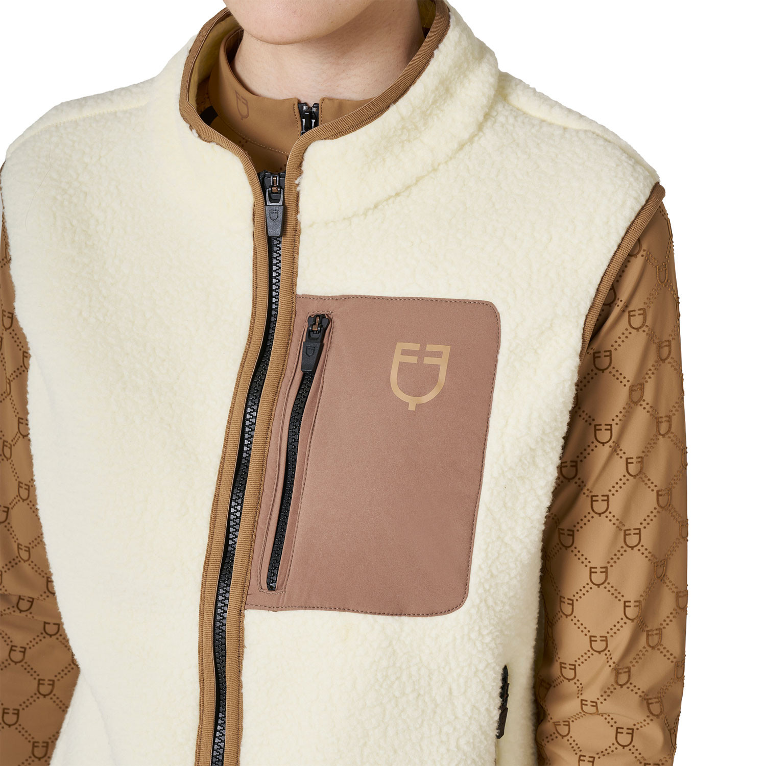 Teddy-Fleeceweste für Damen mit Fronttasche