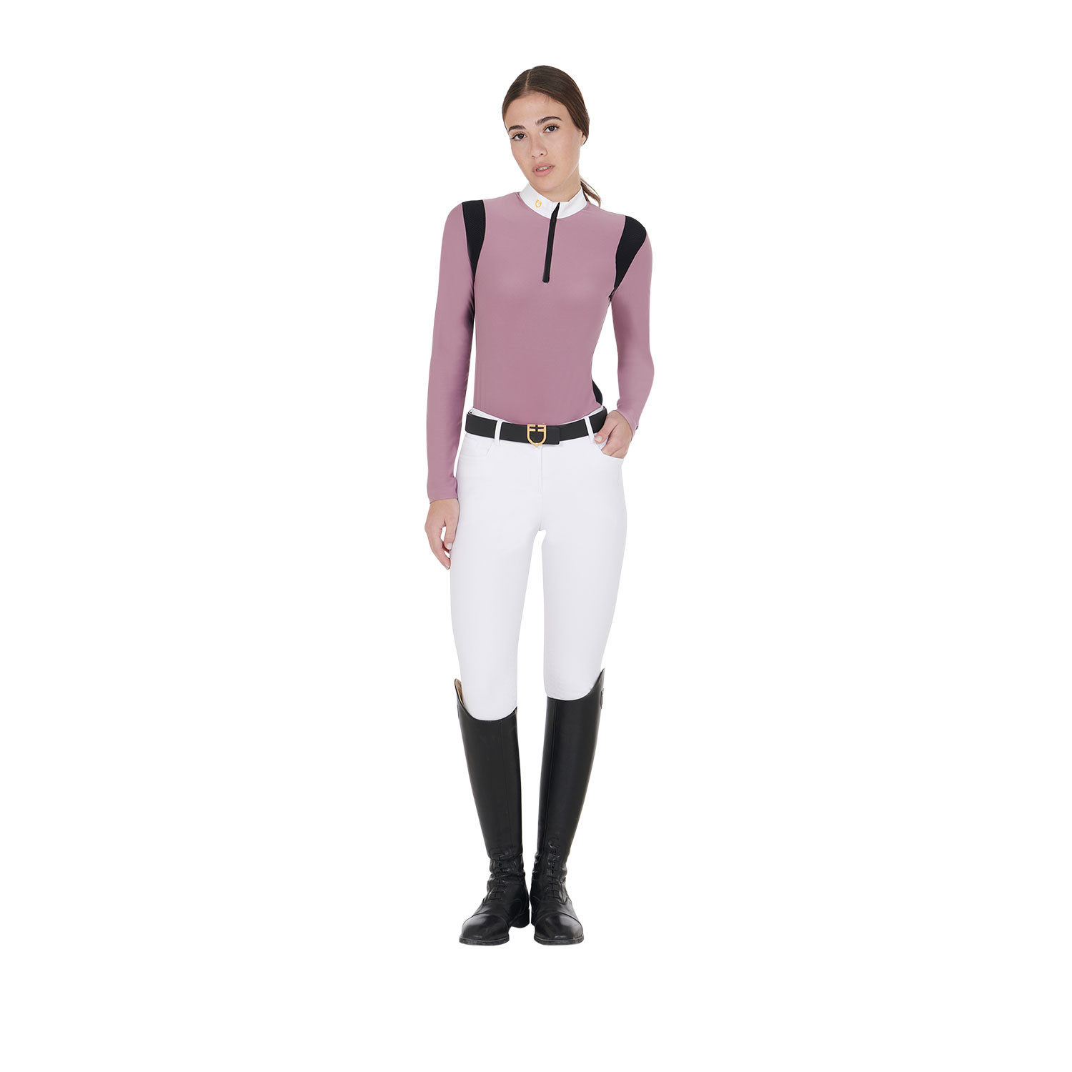 Tailliertes Damen-Poloshirt aus technischem Gewebe