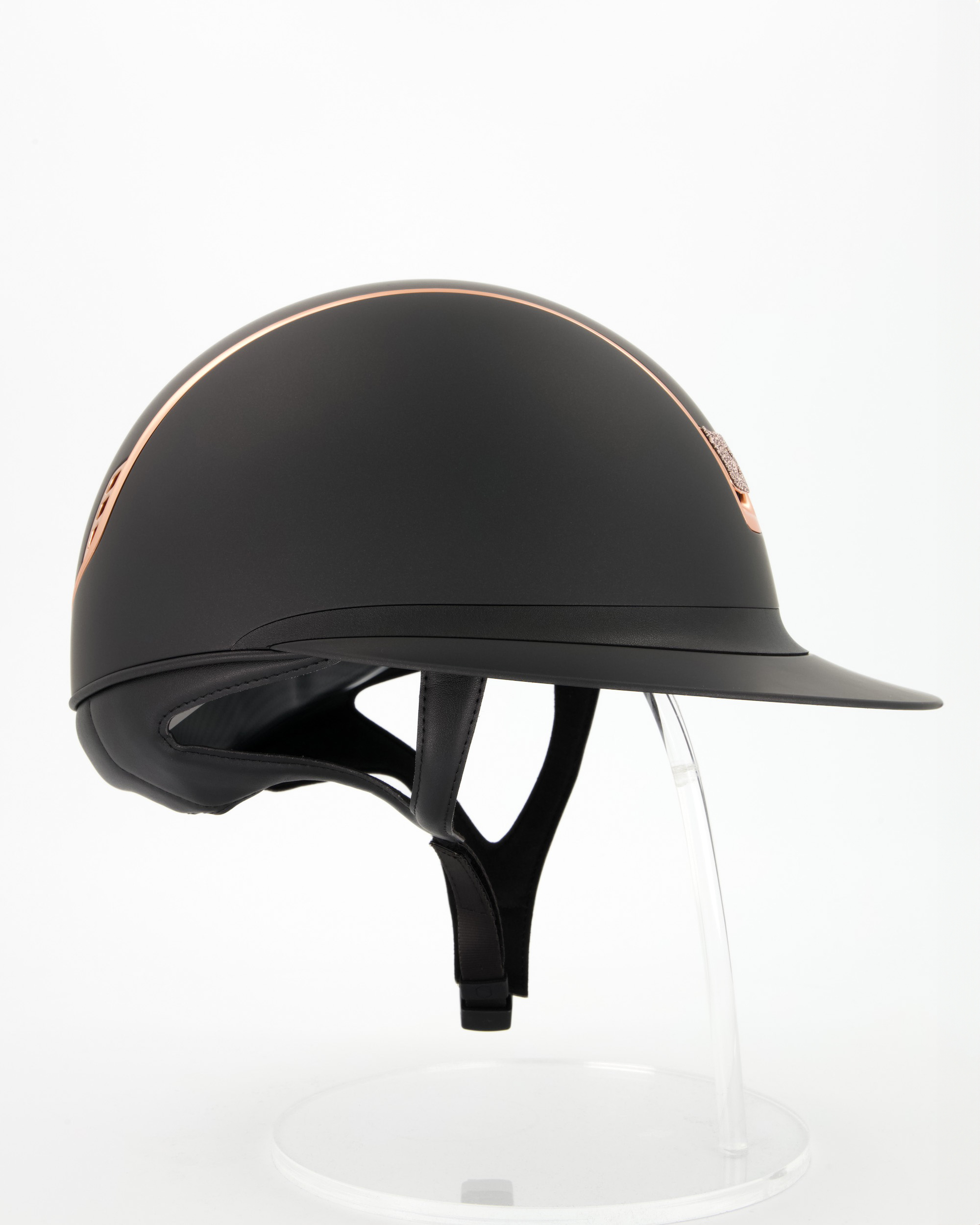 Reithelm 2.0 Miss Shield Shadowmatt Black Trim Matt PinkGold Blason Crystal Fabric Pink Gold in schwarz