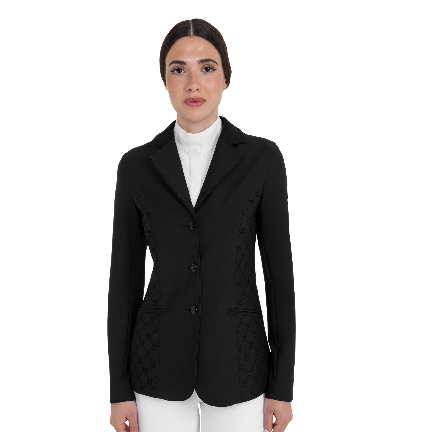 Damen-Turnierjacket mit Monogramm in Velours-Optik