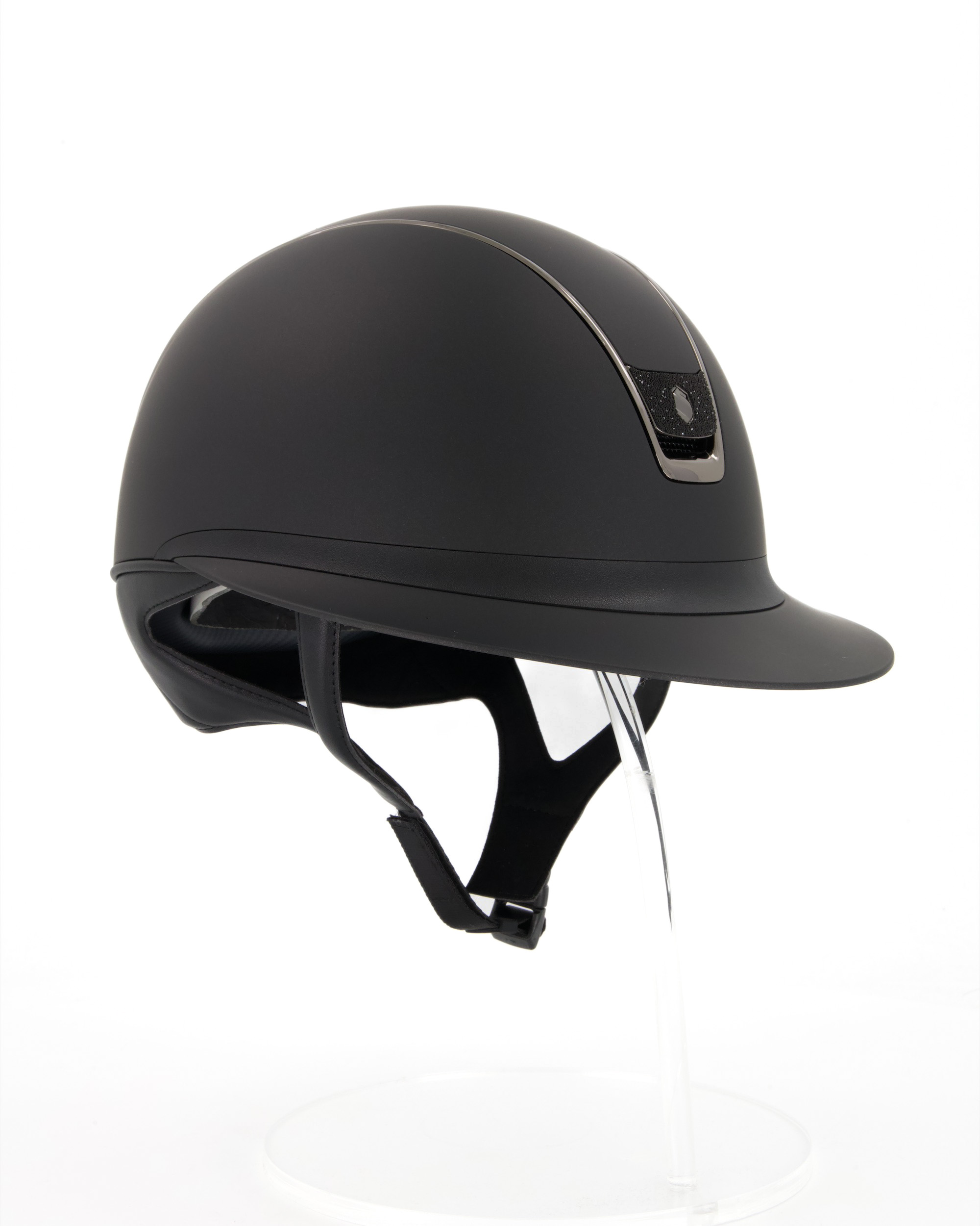 Reithelm 2.0 Miss Shield Shadowmatt, Trim Chrome Black, Blason Crystal Fabric black in schwarz