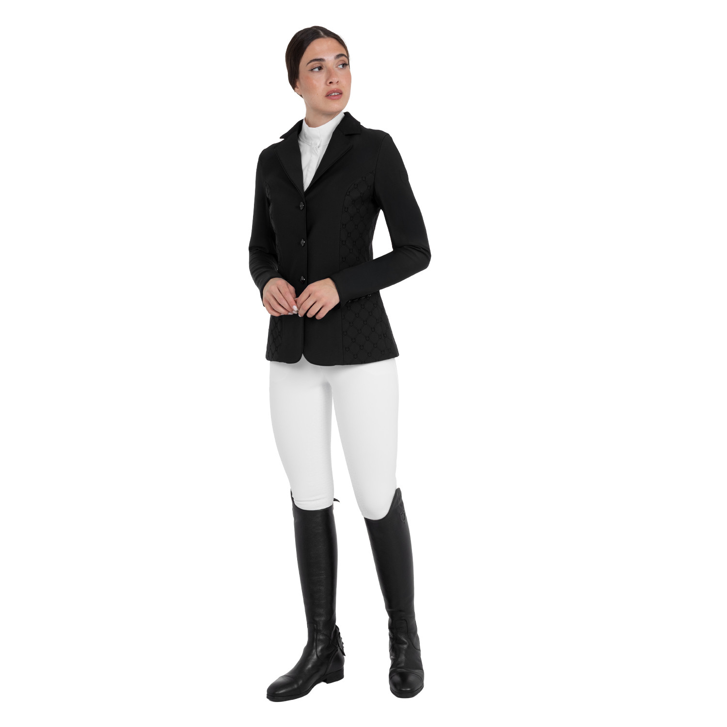 Damen-Turnierjacket mit Monogramm in Velours-Optik