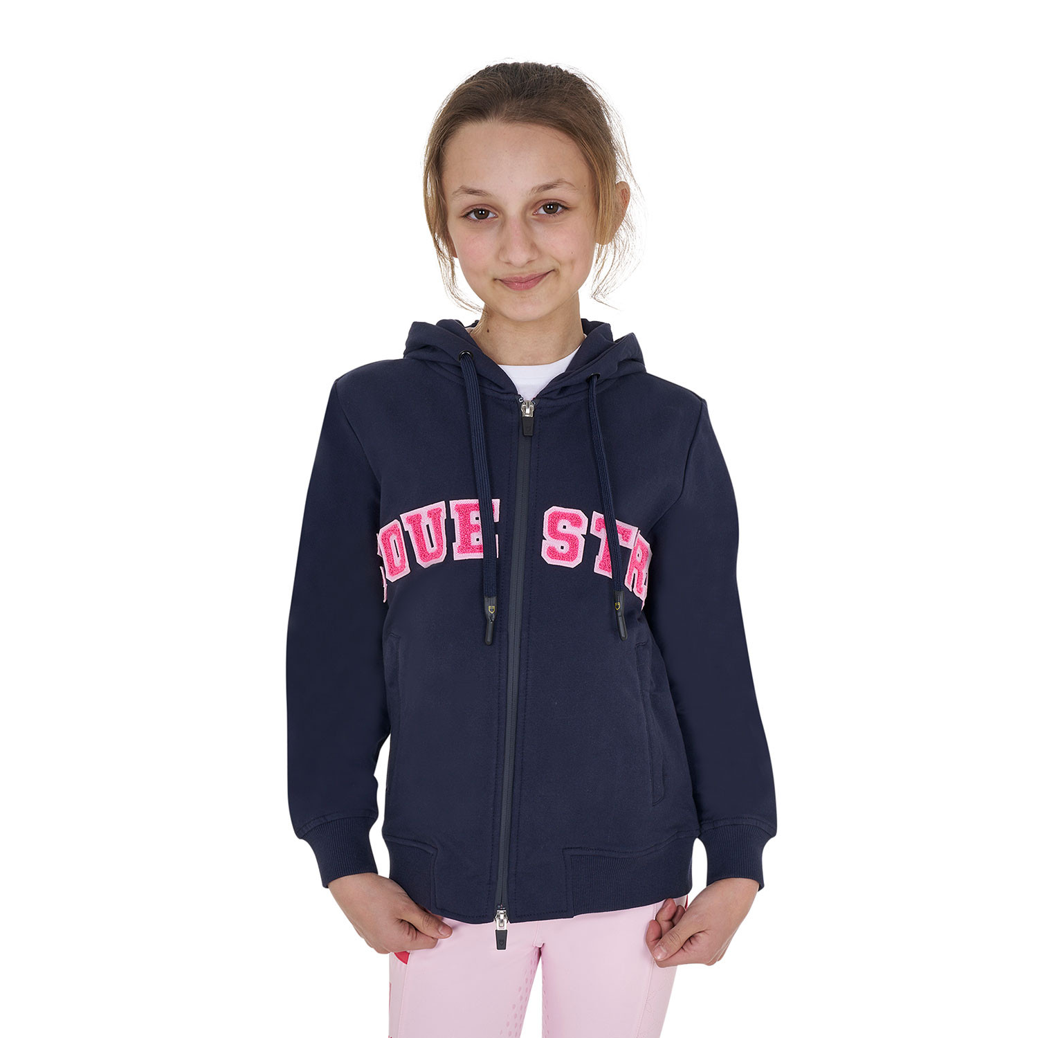 Kinder-Hoodie mit Reißverschluss und Schwamm-Schriftzug