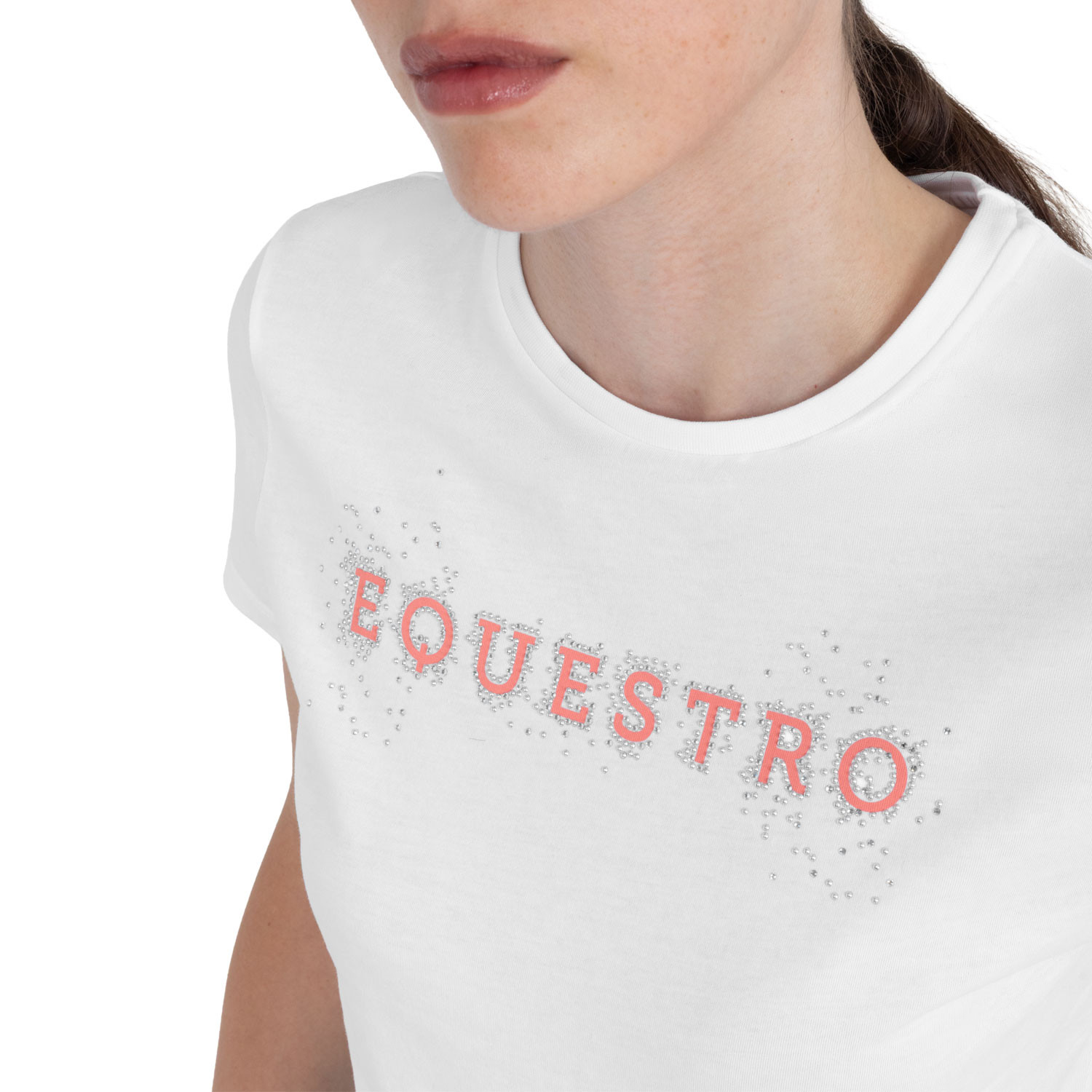 Baumwoll-T-Shirt Strass für Damen