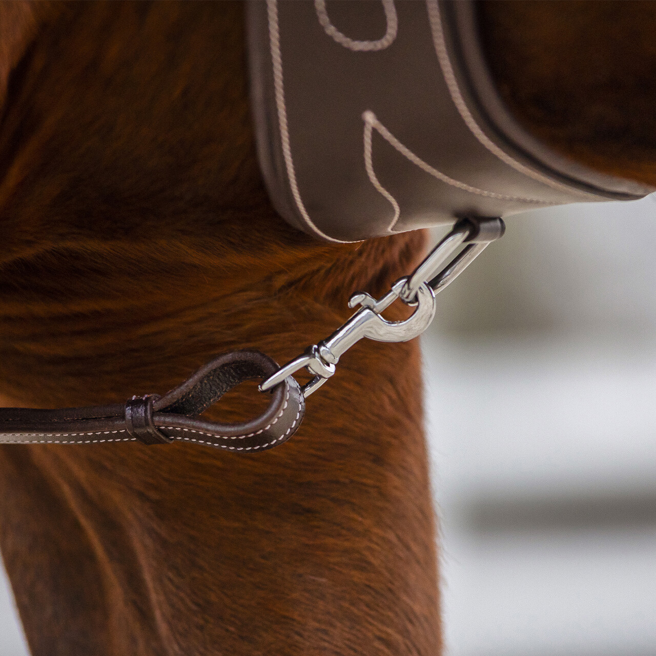Front harness with luxury stitching