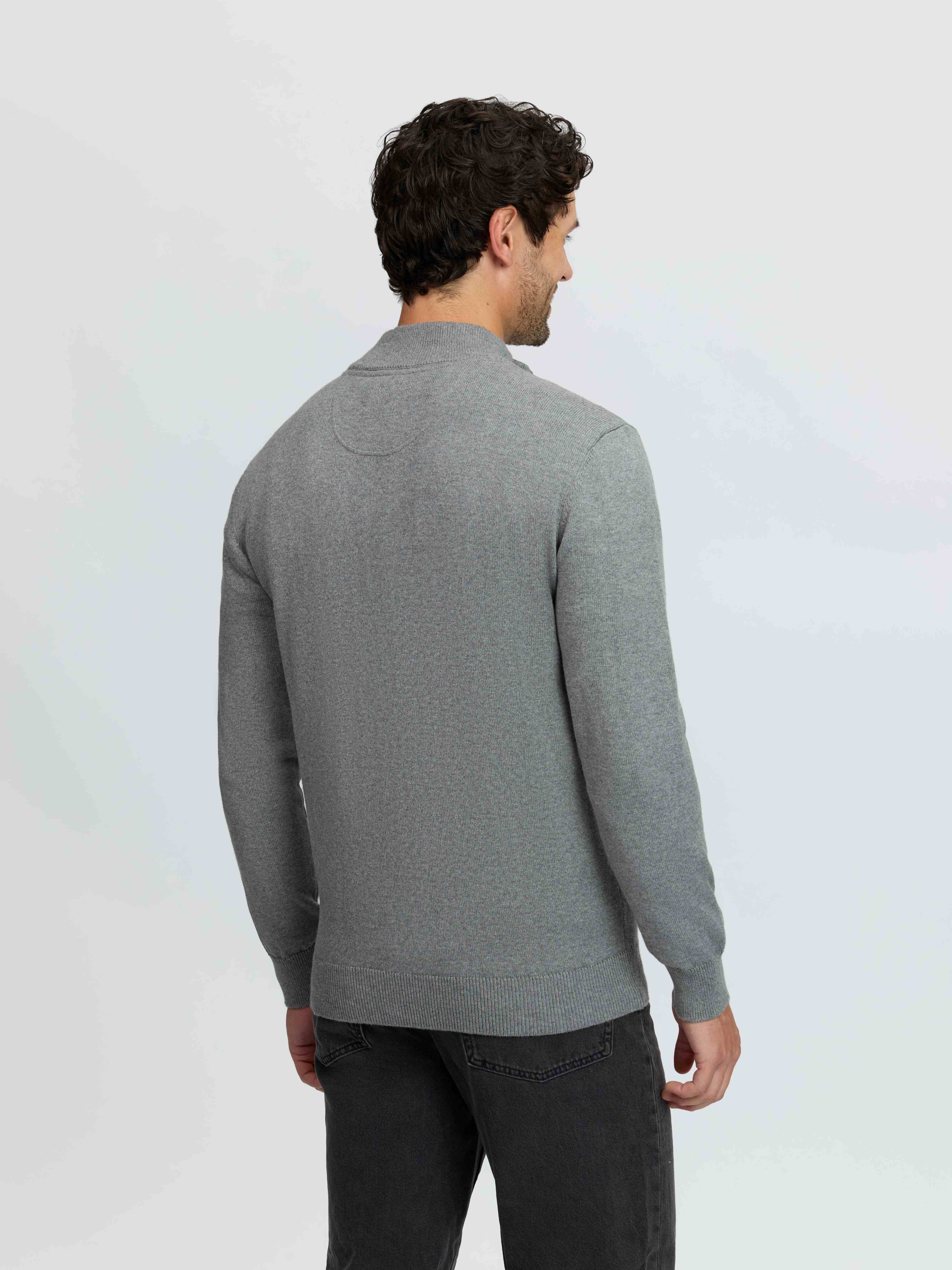 Herren Strickpullover mit Viertelreißverschluss