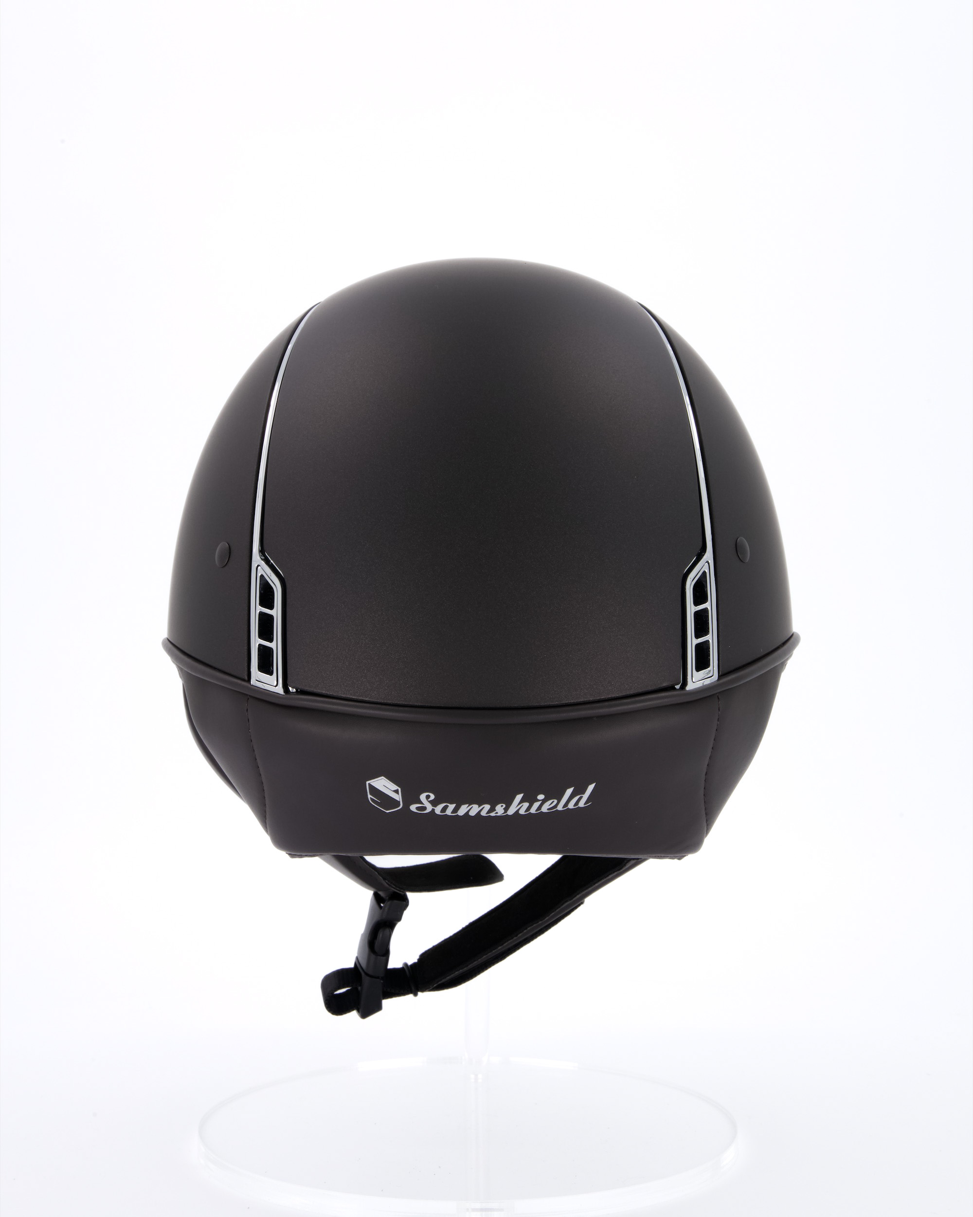 Riding helmet Shadowmatt Chrome Blason Crystal Fabric silver in brown