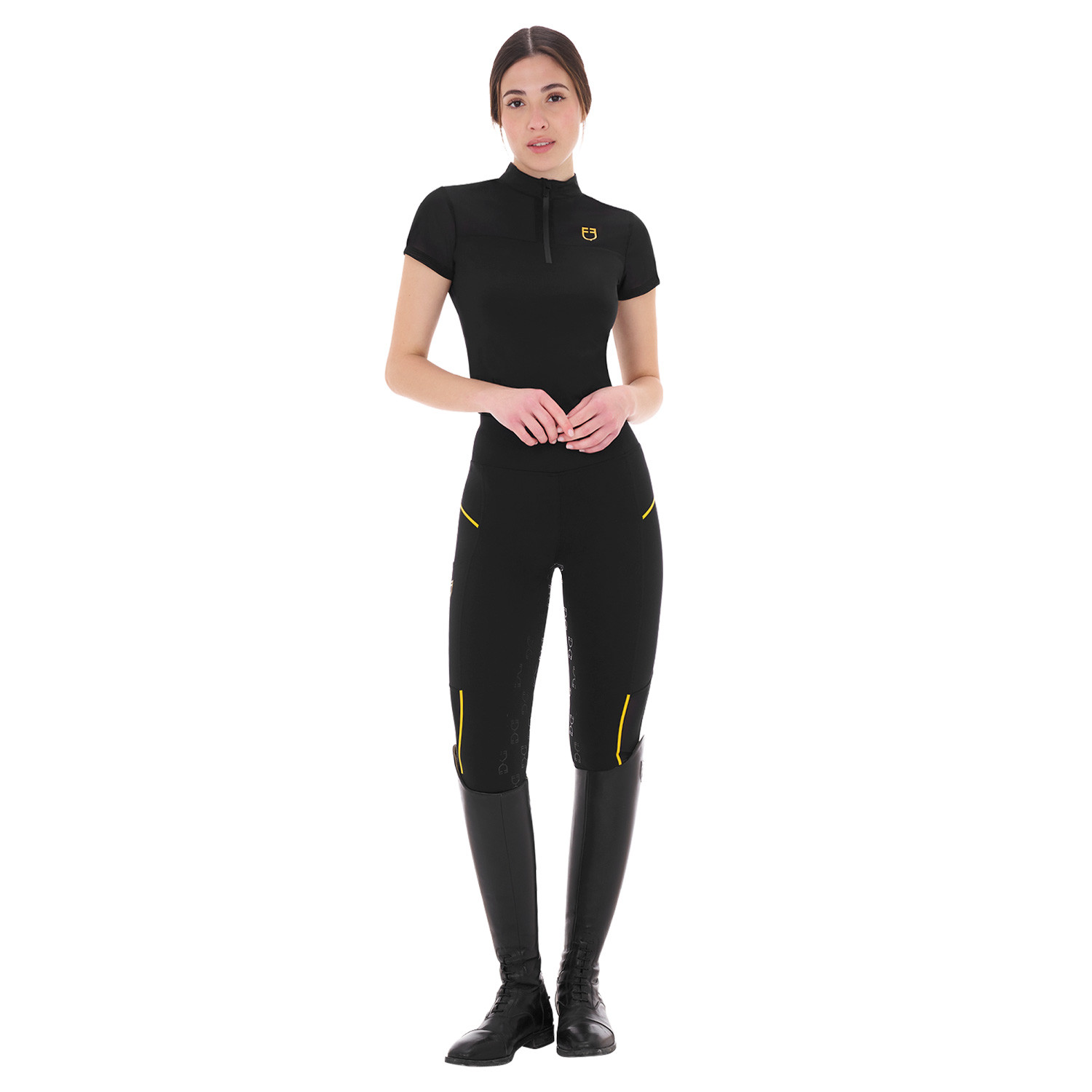 Schmale Damen-Leggings mit Micro-Mesh-Einsätzen