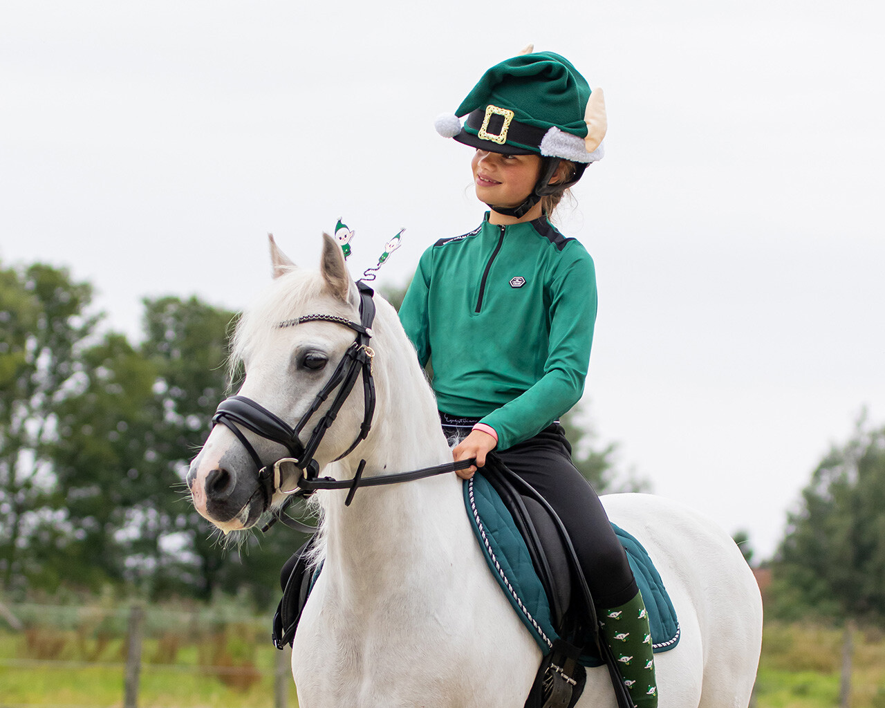 Christmas riding helmet cover