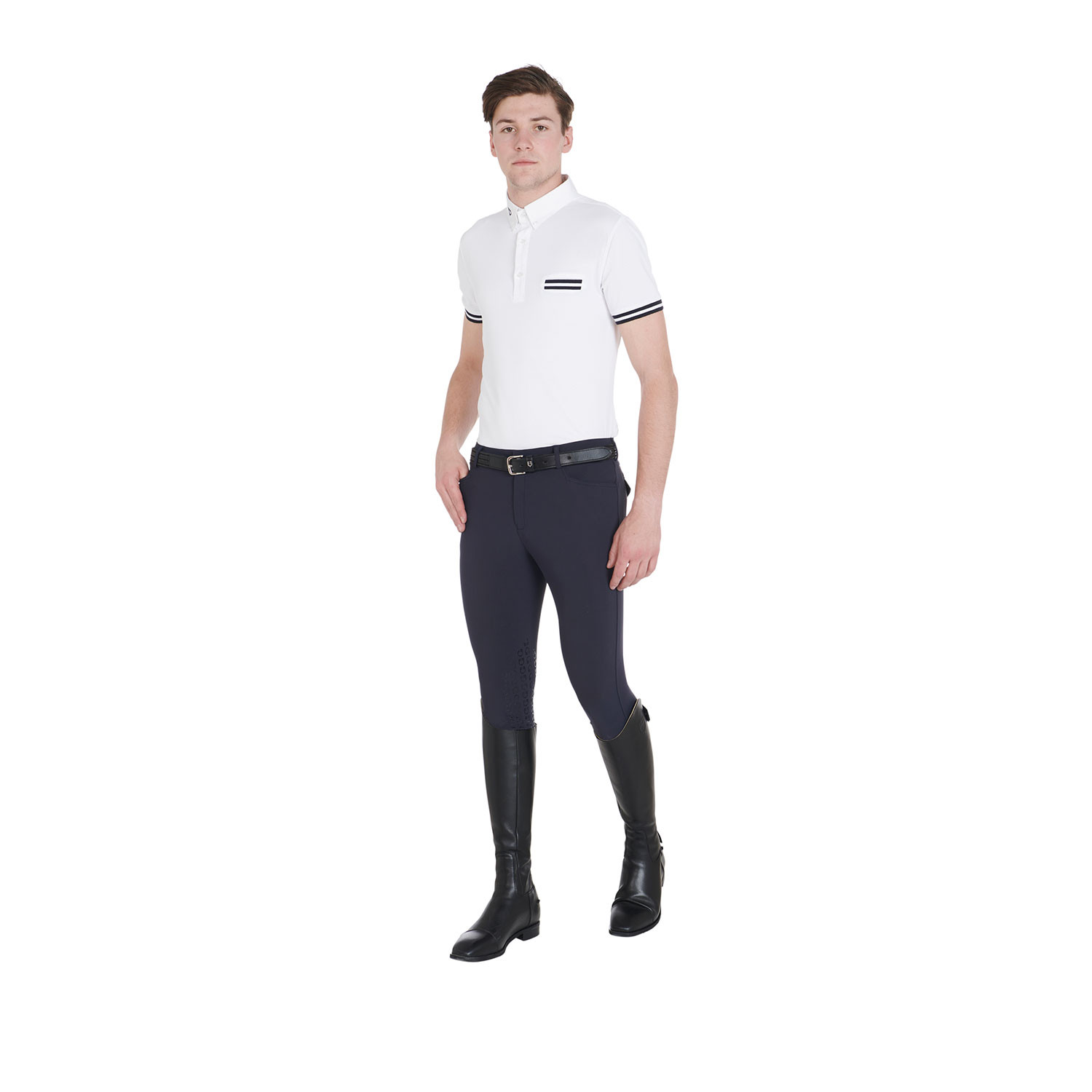 Schmale Herren-Reithose mit Grip und Logo