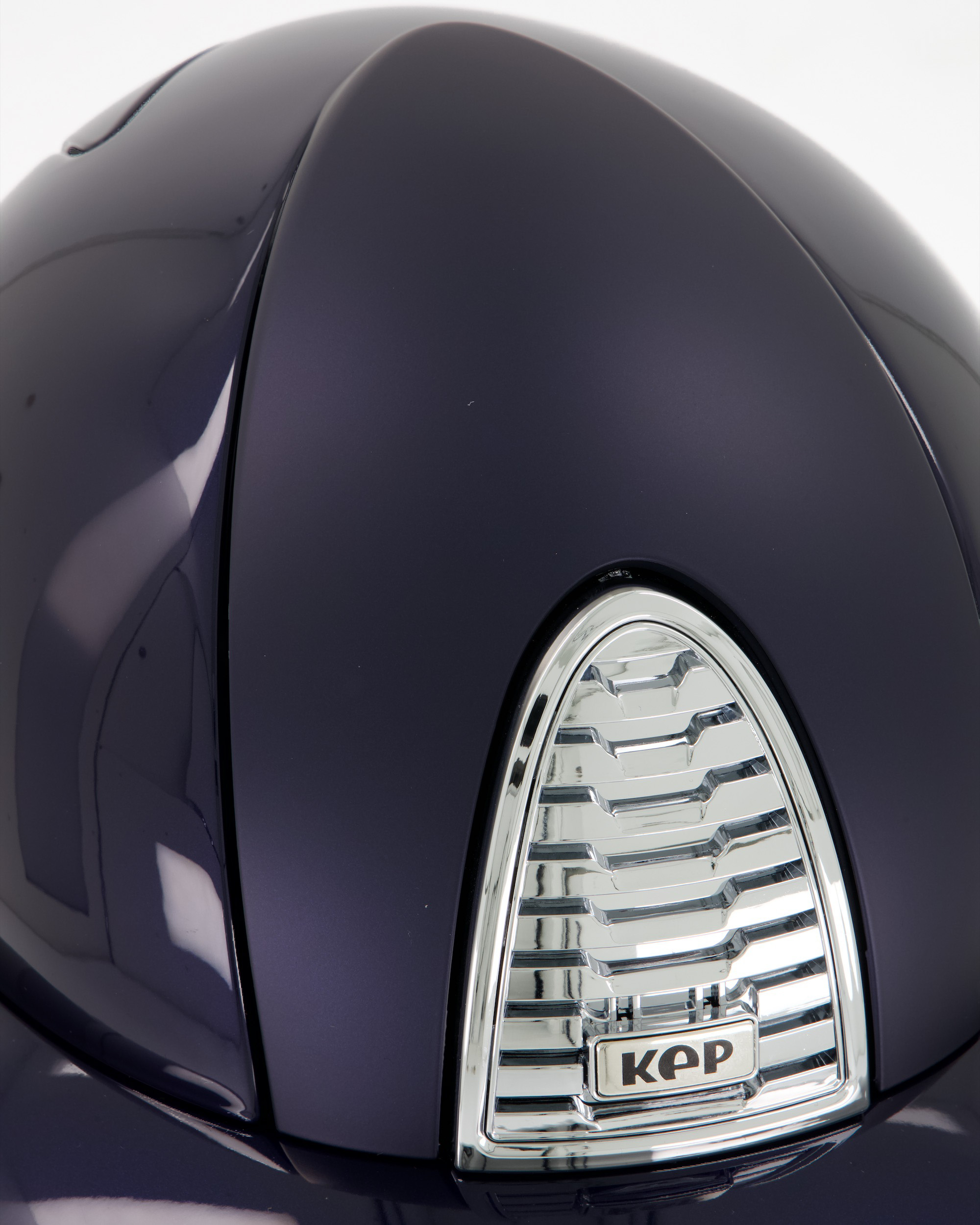 Reithelm Cromo 2.0 Polish/Textile Polo mit beigen Kinnriemen in blau