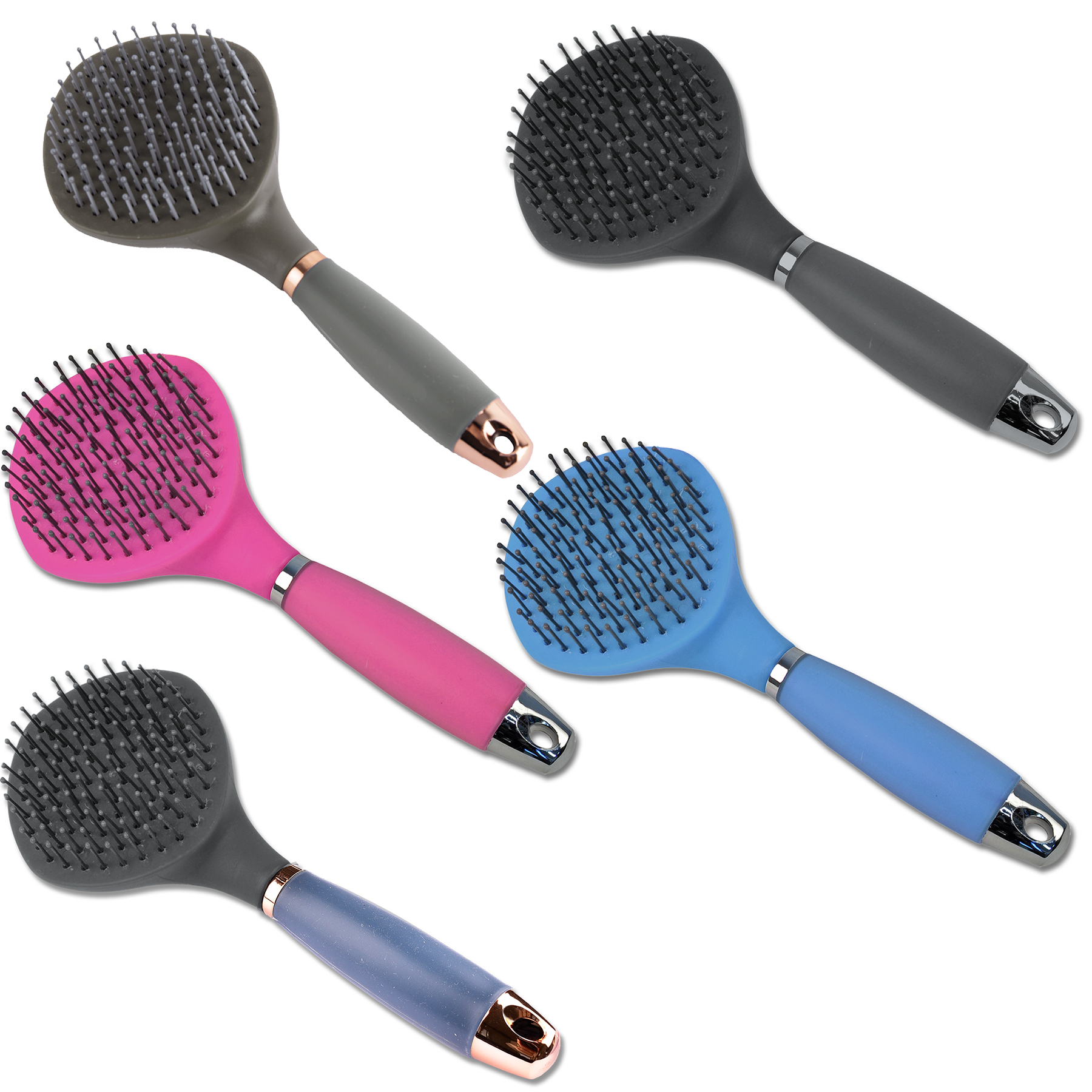 Long hair brush with gel handle Long hair brush with gel handle
