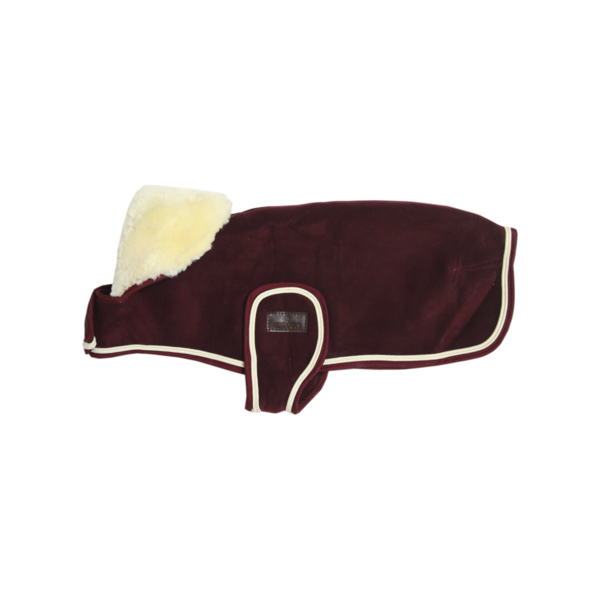 Heavy fleece dog coat in bordeaux