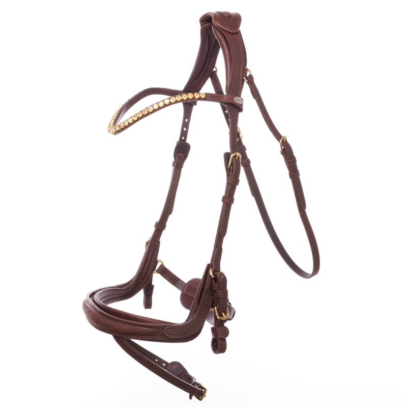 Bridle oiled leather "Caliano" close-comb.