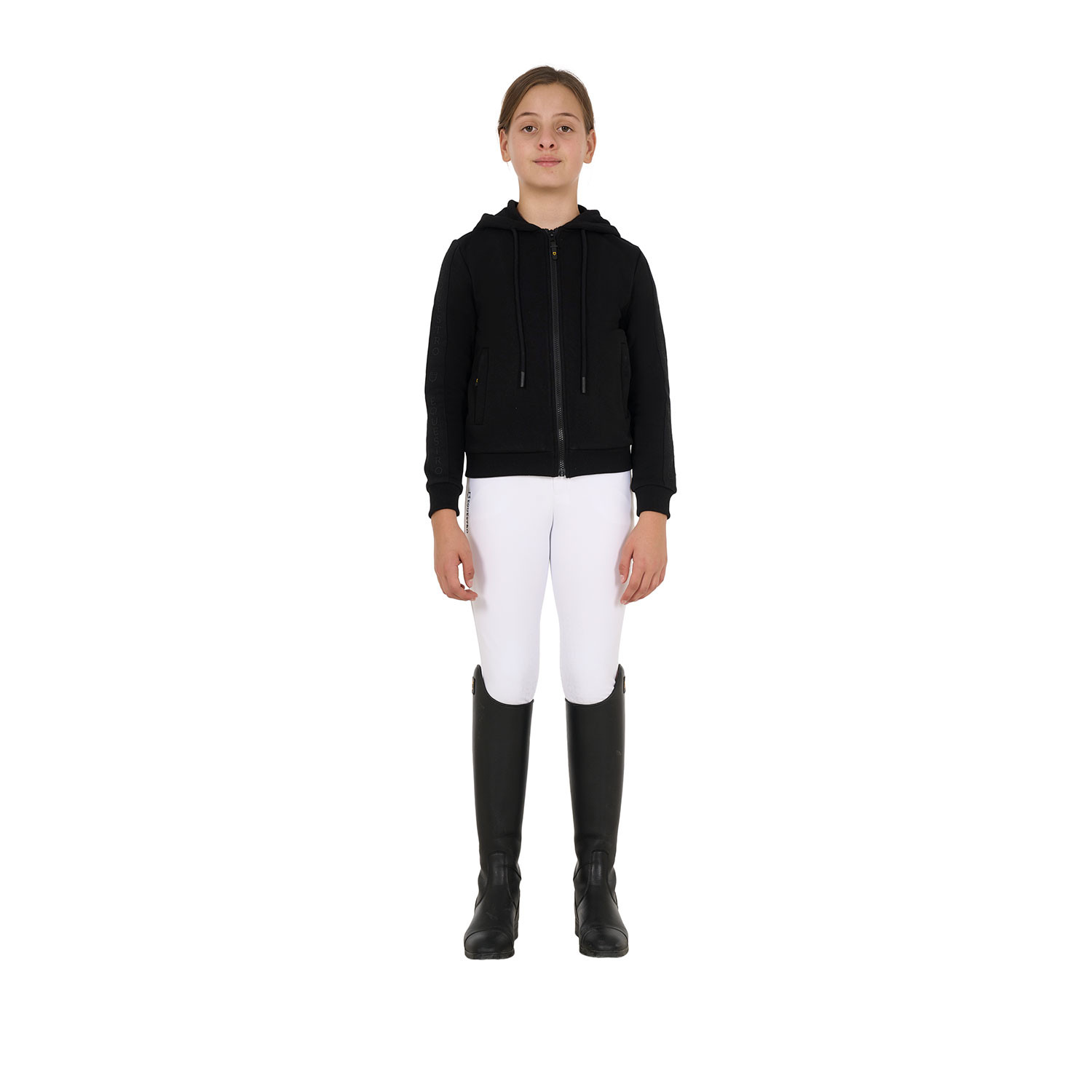 Mädchen-Sweatjacke mit durchgehendem Reißverschluss und Innenfleece
