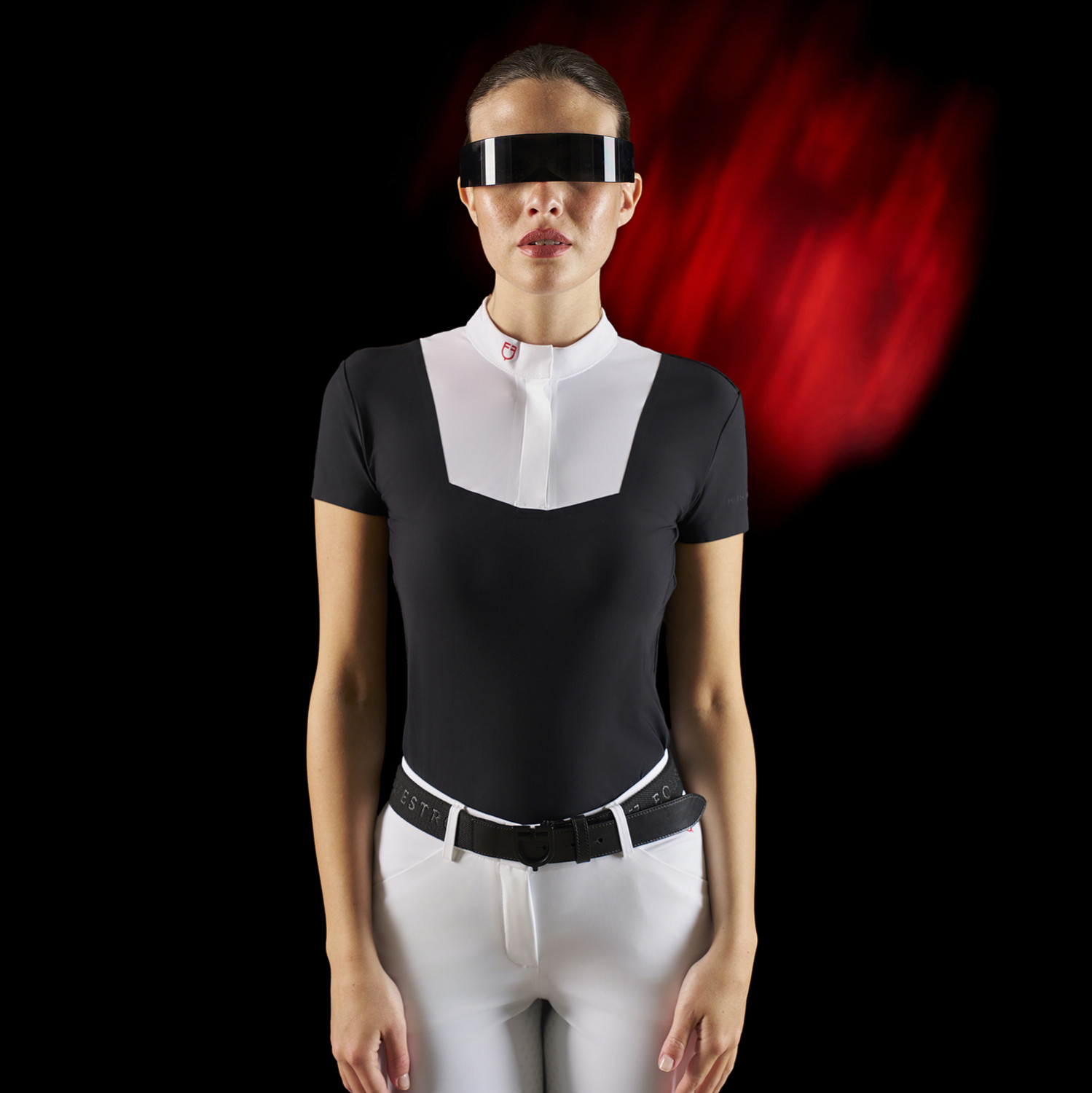 Damen-Turnierpoloshirt mit kurzen Ärmeln und Knöpfen