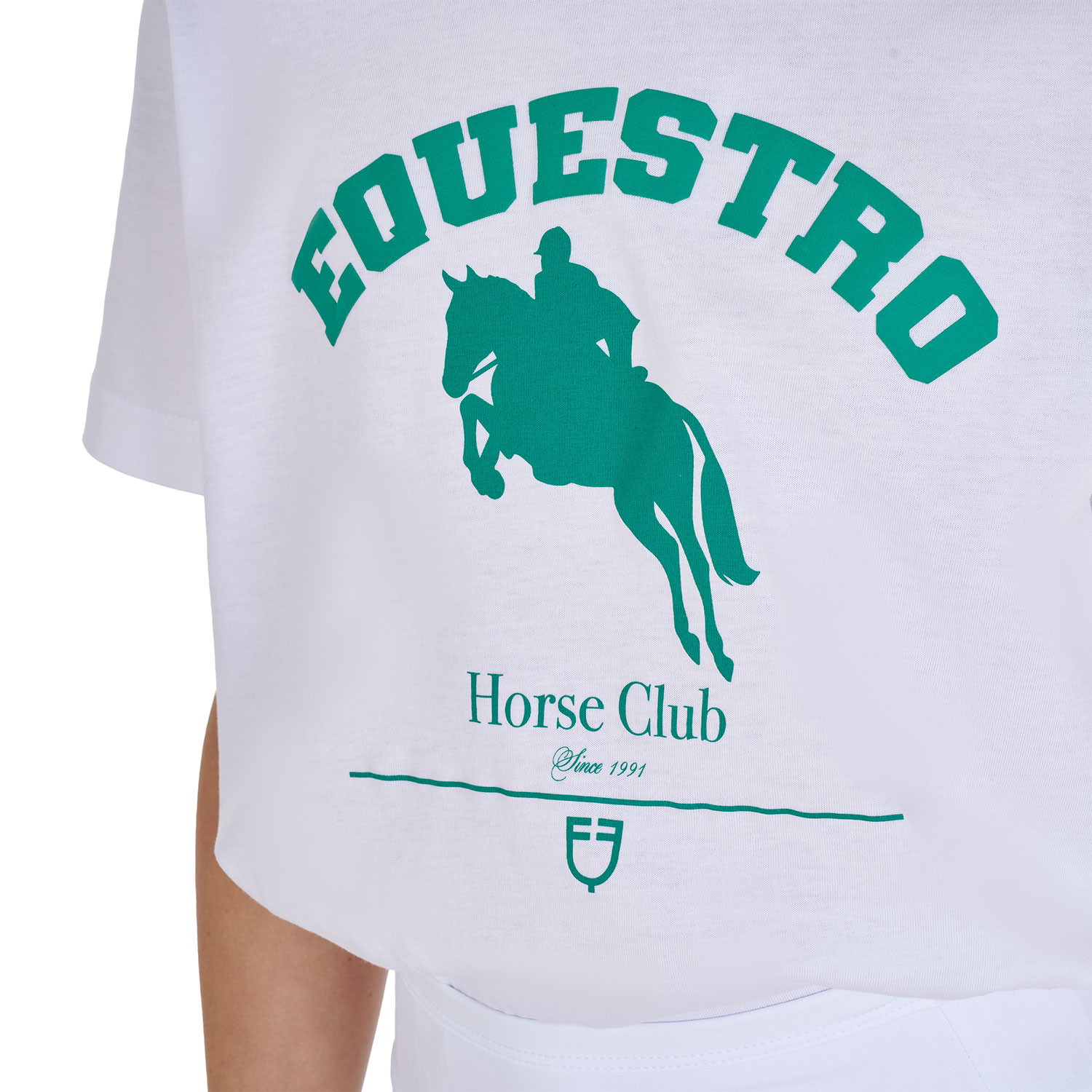 Baumwoll-T-Shirt Jumping Horse Club für Mädchen