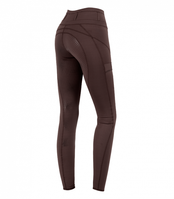 Ladies riding leggings Hanna High Waist full grip in chestnut brown