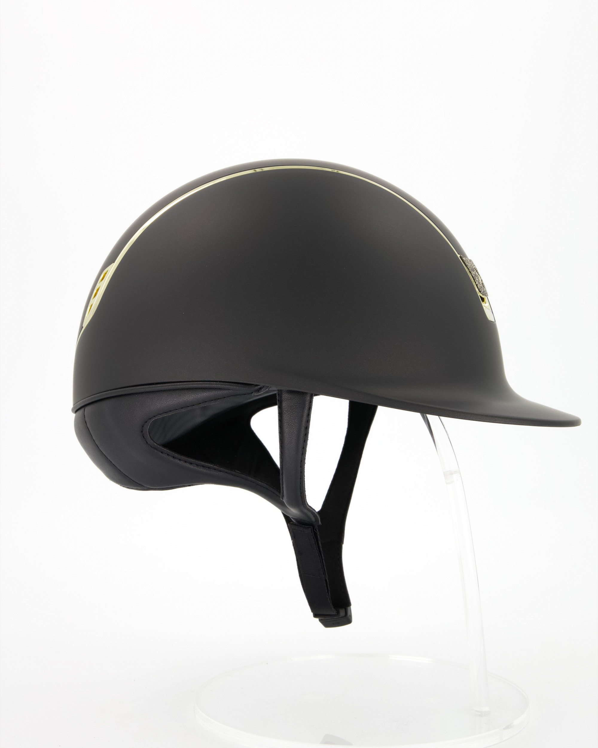 Reithelm 2.0 Shadowmatt Trim Gold Chrome Blason Crystal Fabric Gold in schwarz