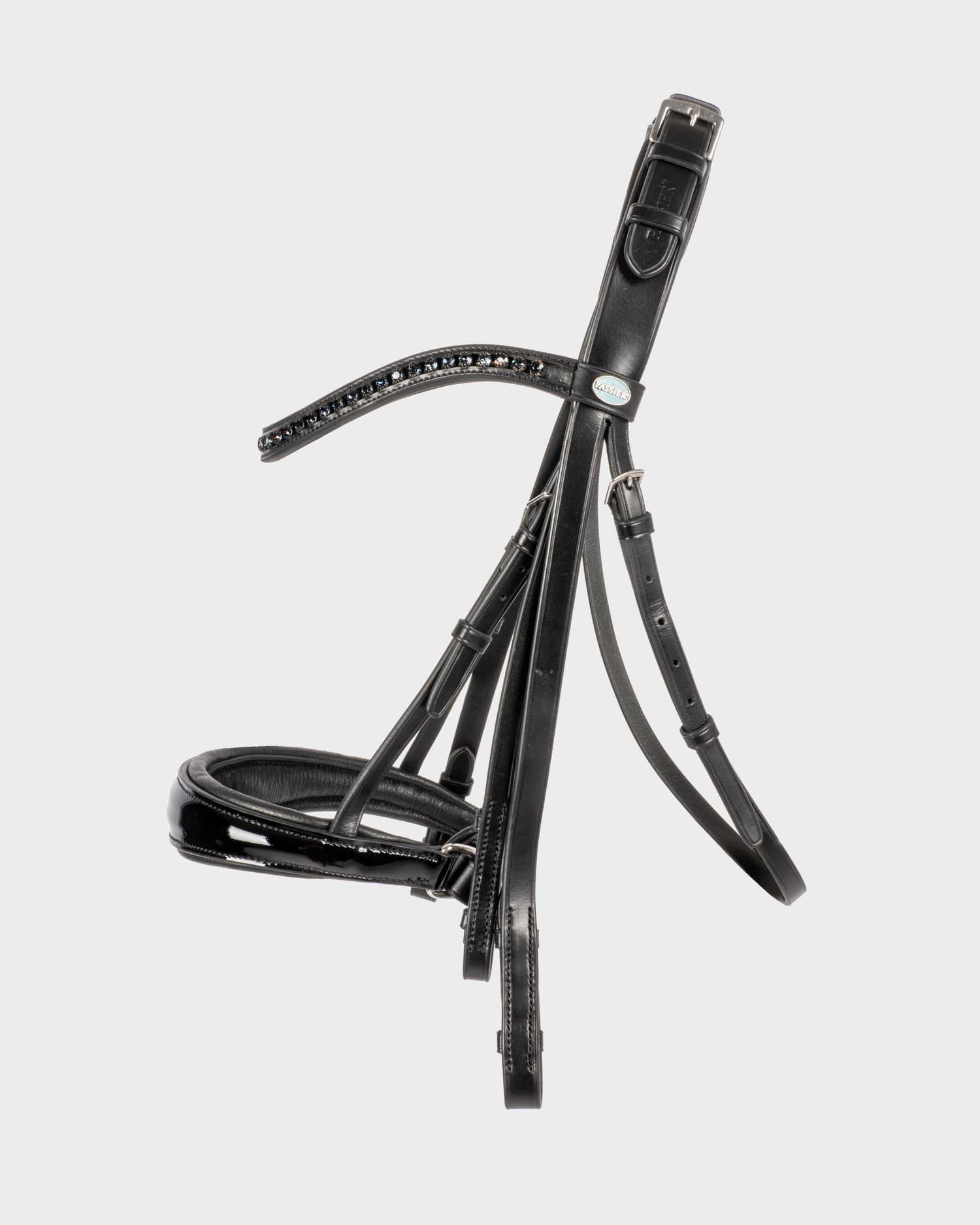 Bridle Hubertus Schmidt Black Edition patent leather anatomical in black
