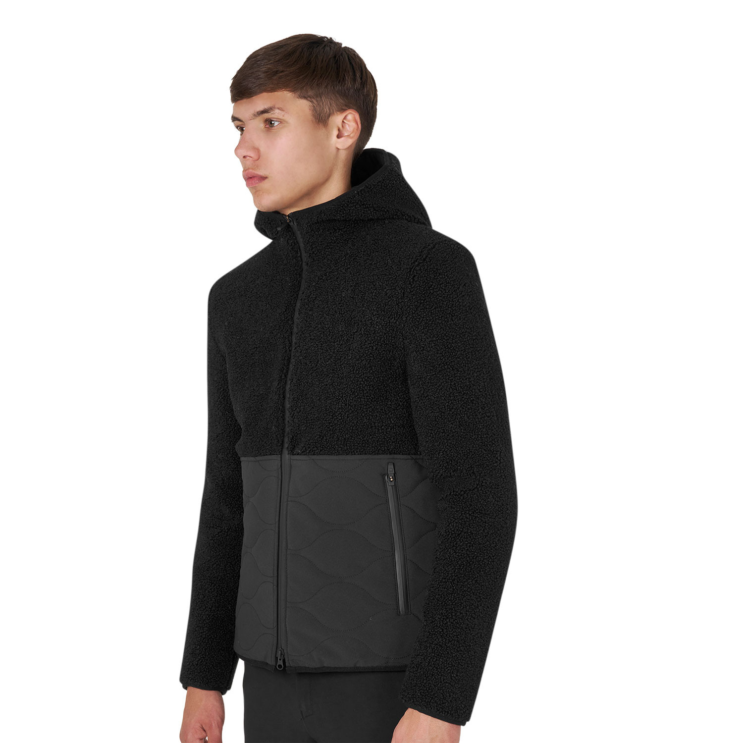 Wasserdichte Herren-Jacke mit Teddy-Einsätzen