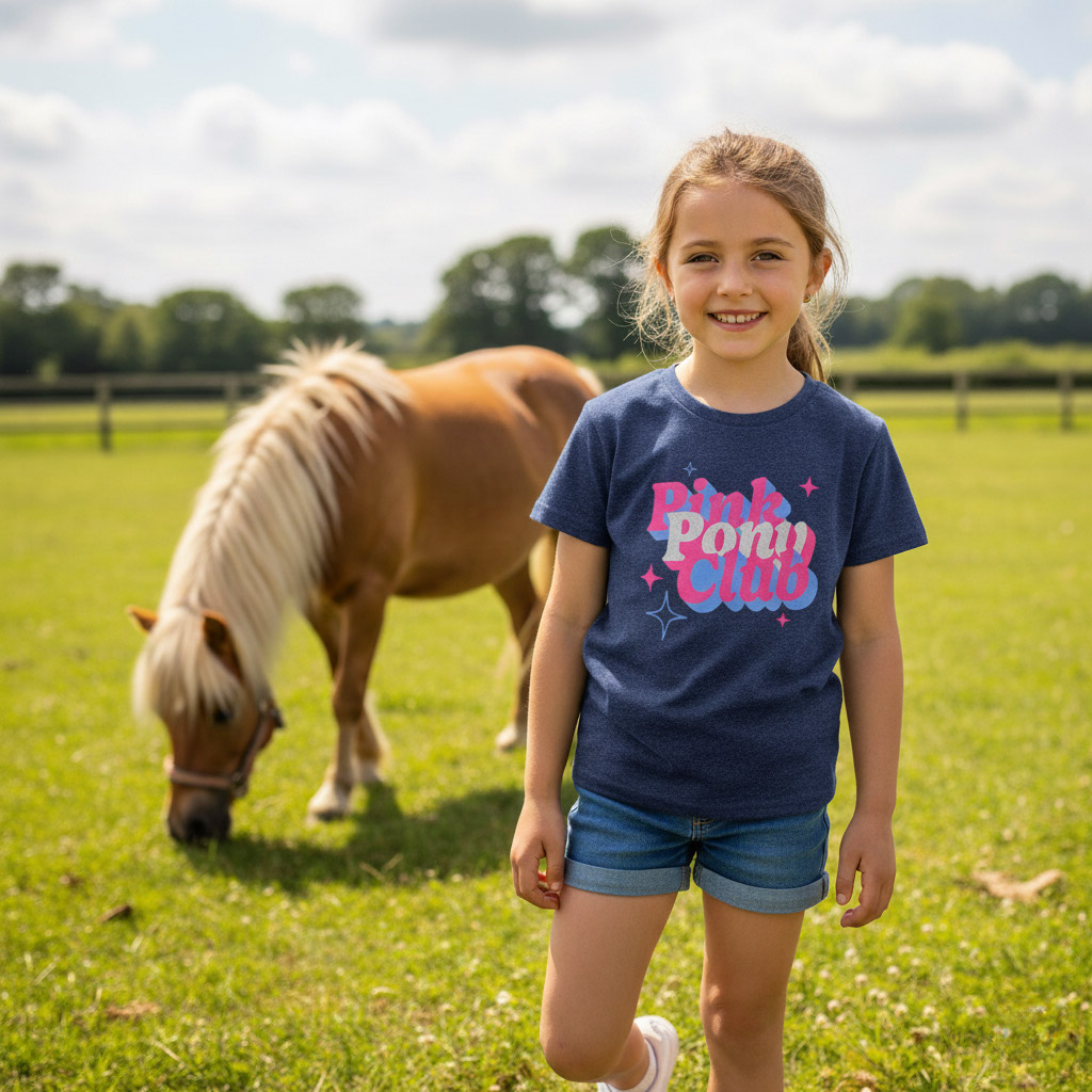 T-Shirt Kinder pink pony