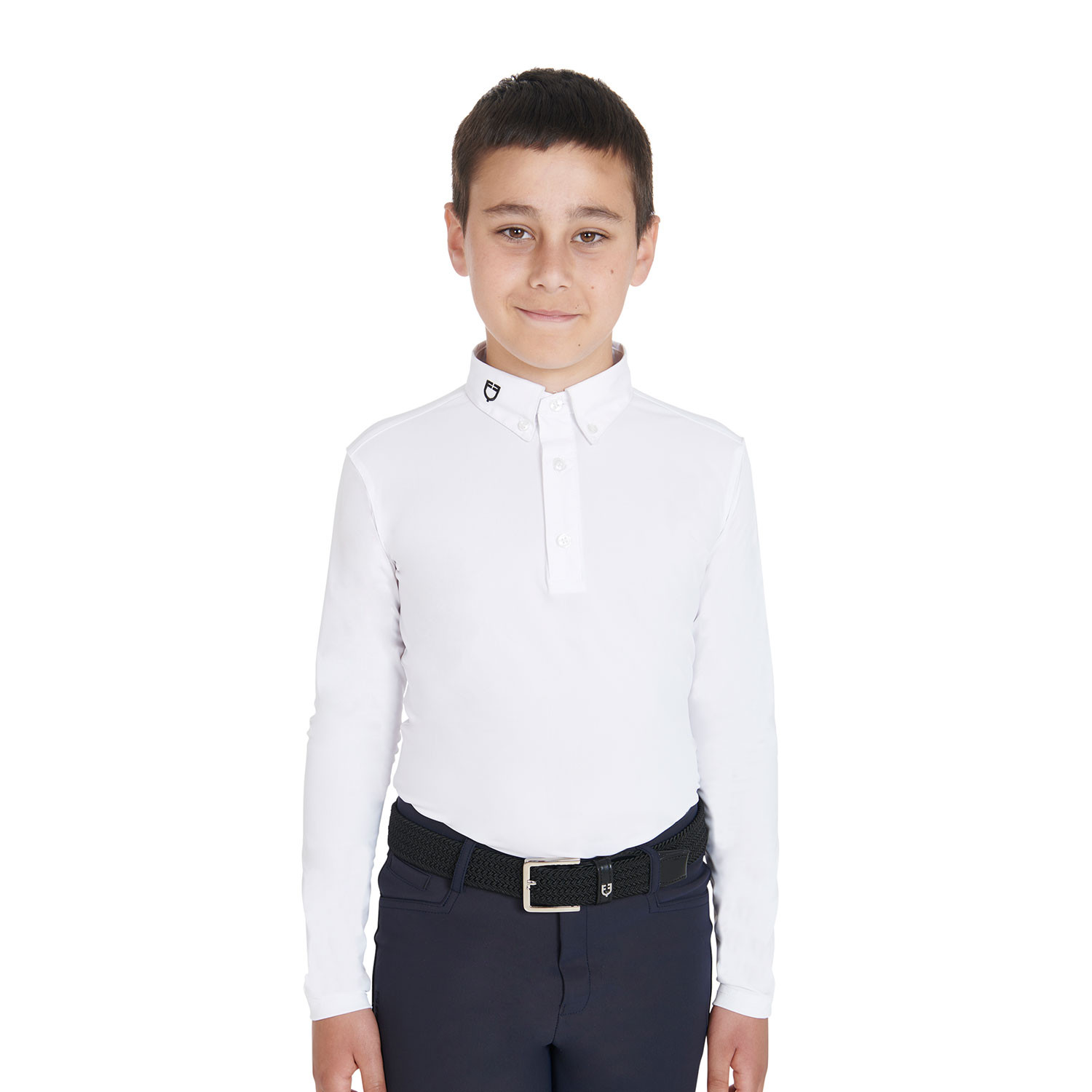 Schmal geschnittenes Turnierpoloshirt mit drei Knöpfen für Jungen