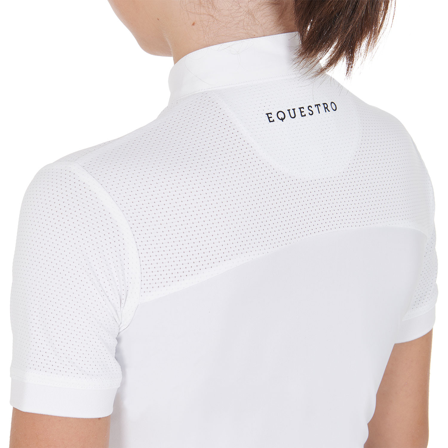 Mädchen-Turnierpolo Slim Fit mit perforiertem Stoff