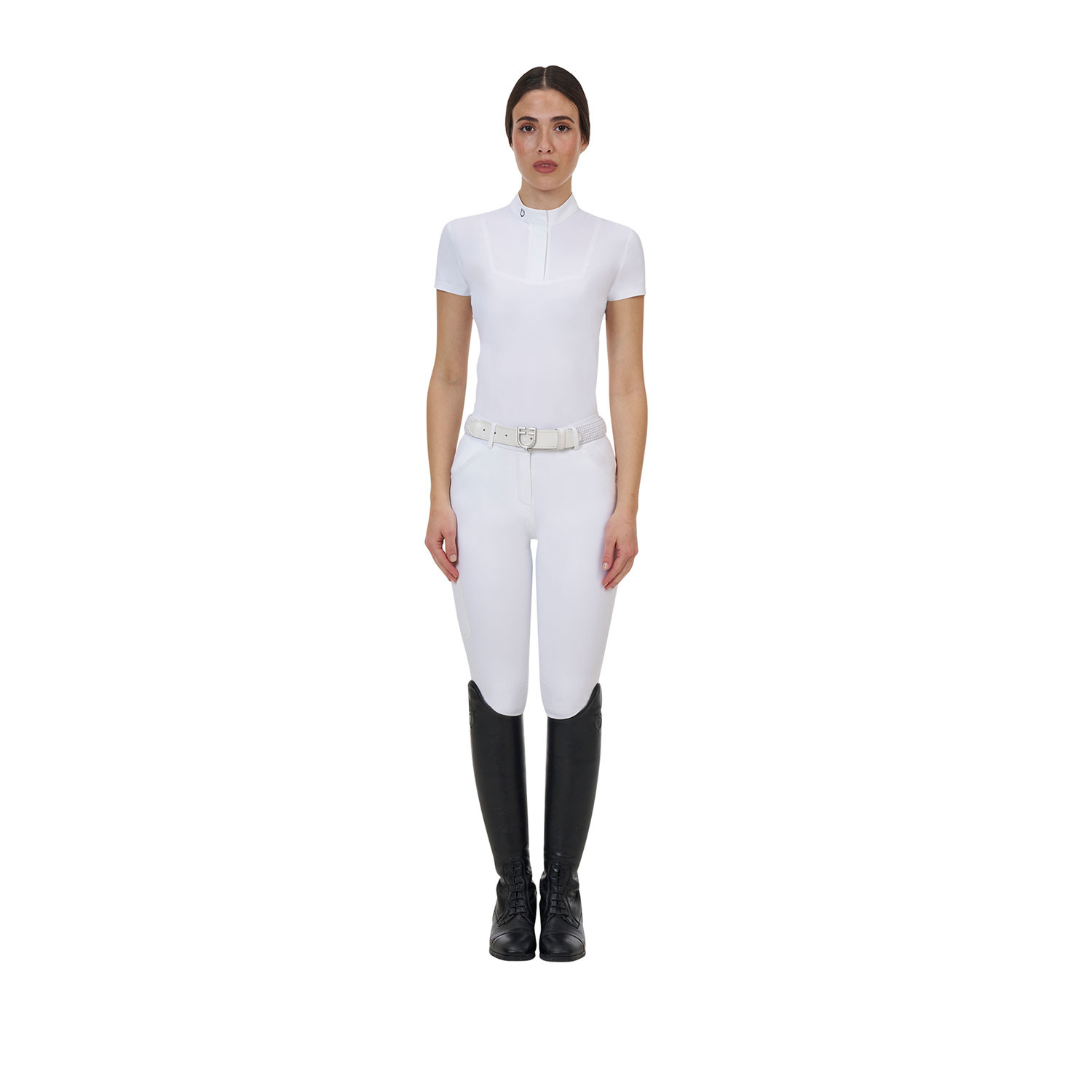 Damen-Turnierpoloshirt mit kurzen Ärmeln und Knöpfen