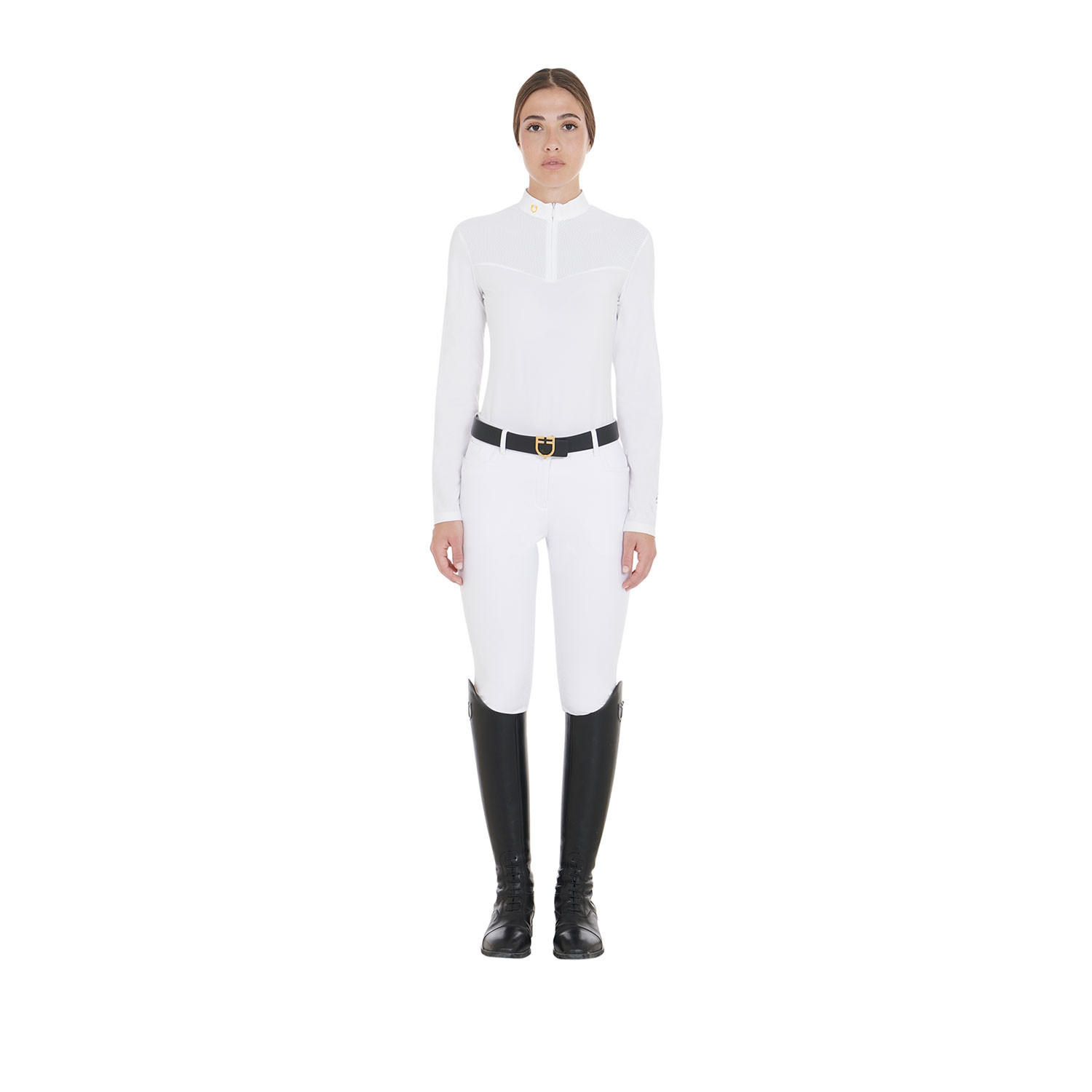 Turnier-Poloshirt für Damen aus technischem Stoff und Mesh