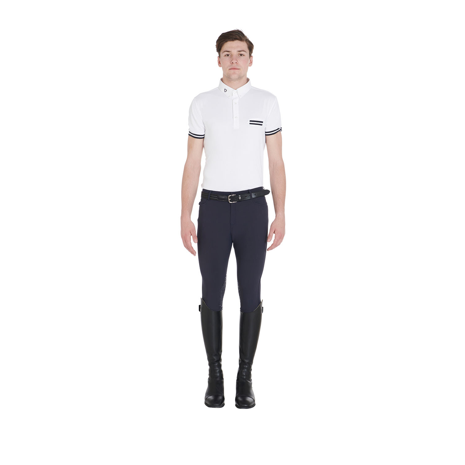 Schmale Herren-Reithose mit Grip und Logo