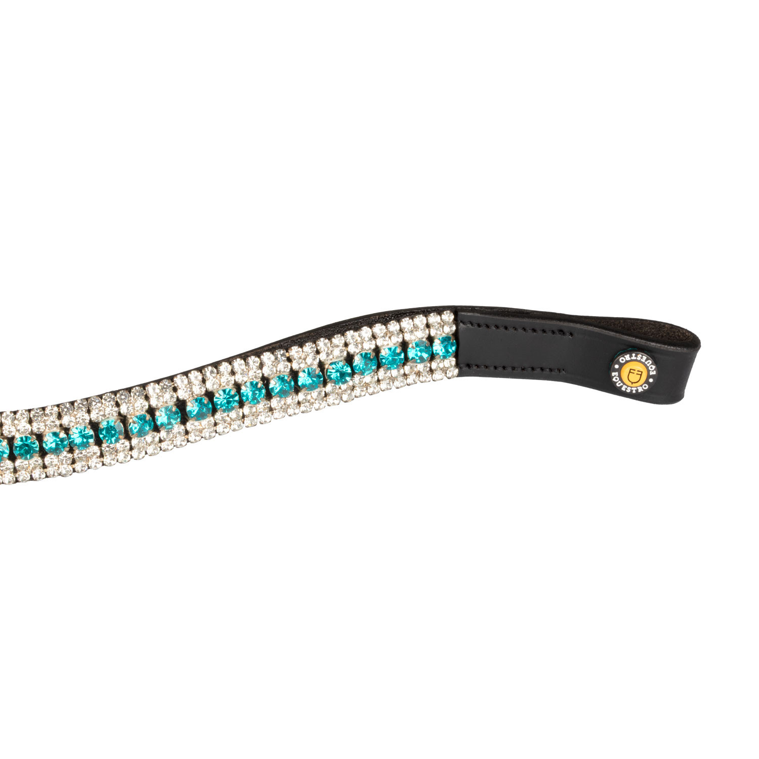 Stirnriemen aus Leder mit Blue Crystal
