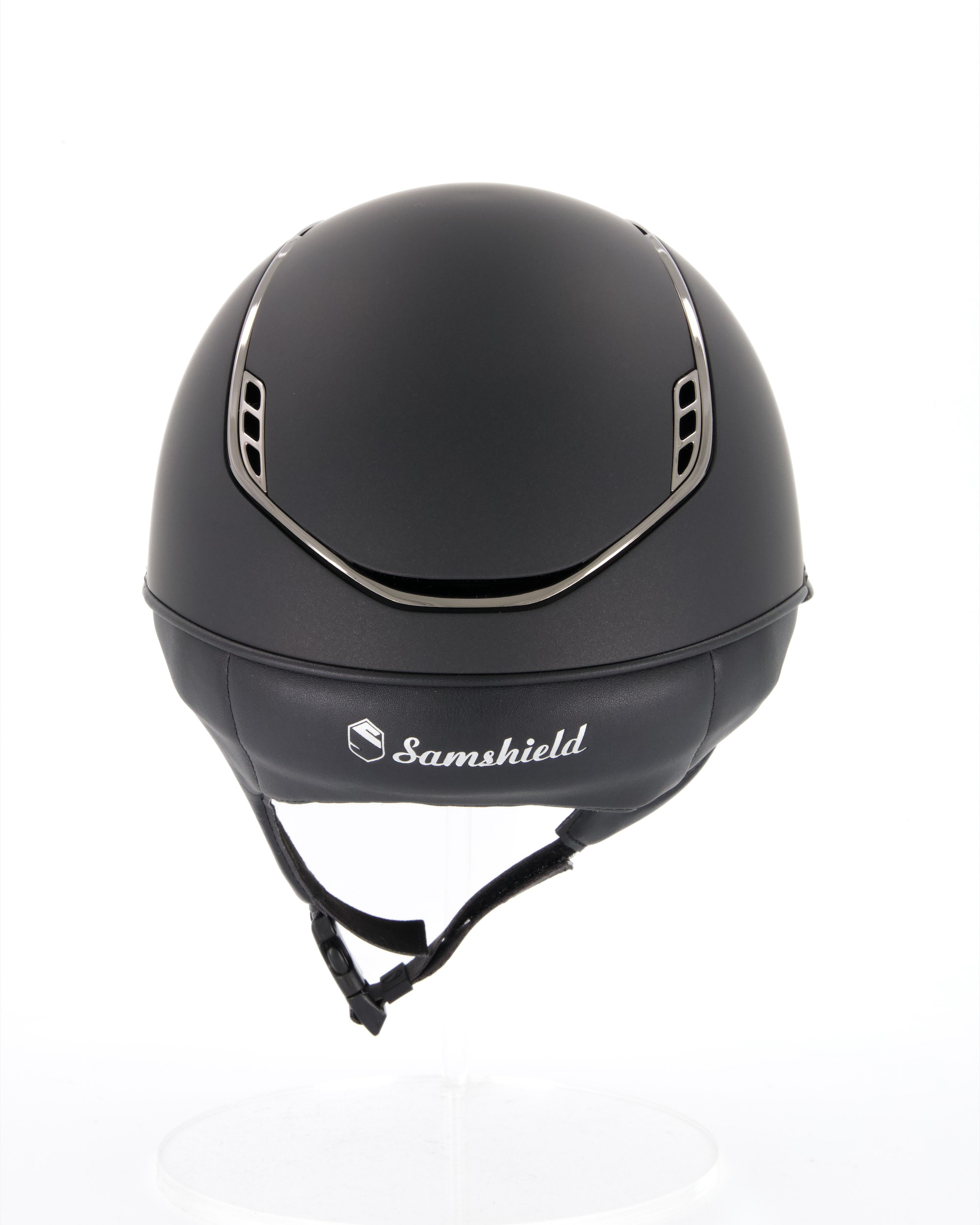 Reithelm 2.0 Miss Shield Shadowmatt Black, Frontal Band Crystal Leaf, Trim Chrome Black, Blason Crystal Fabric Black