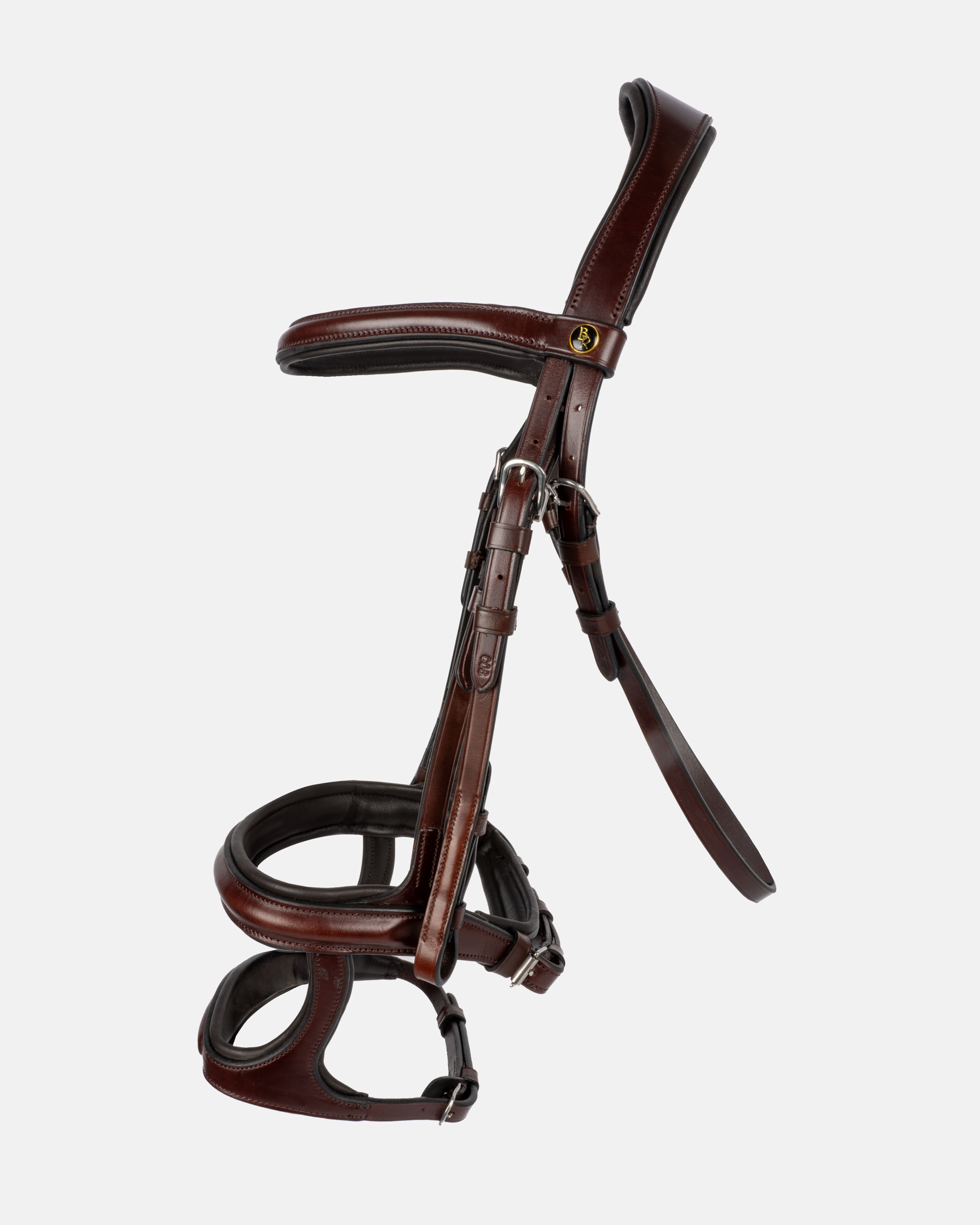 Bath snaffle bridle in oak/silver