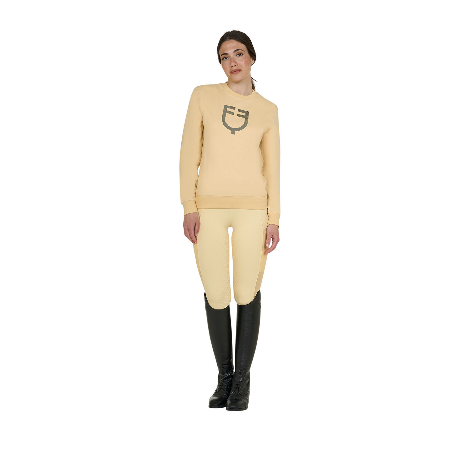 Damen-Rundhalssweatshirt mit Brustlogo