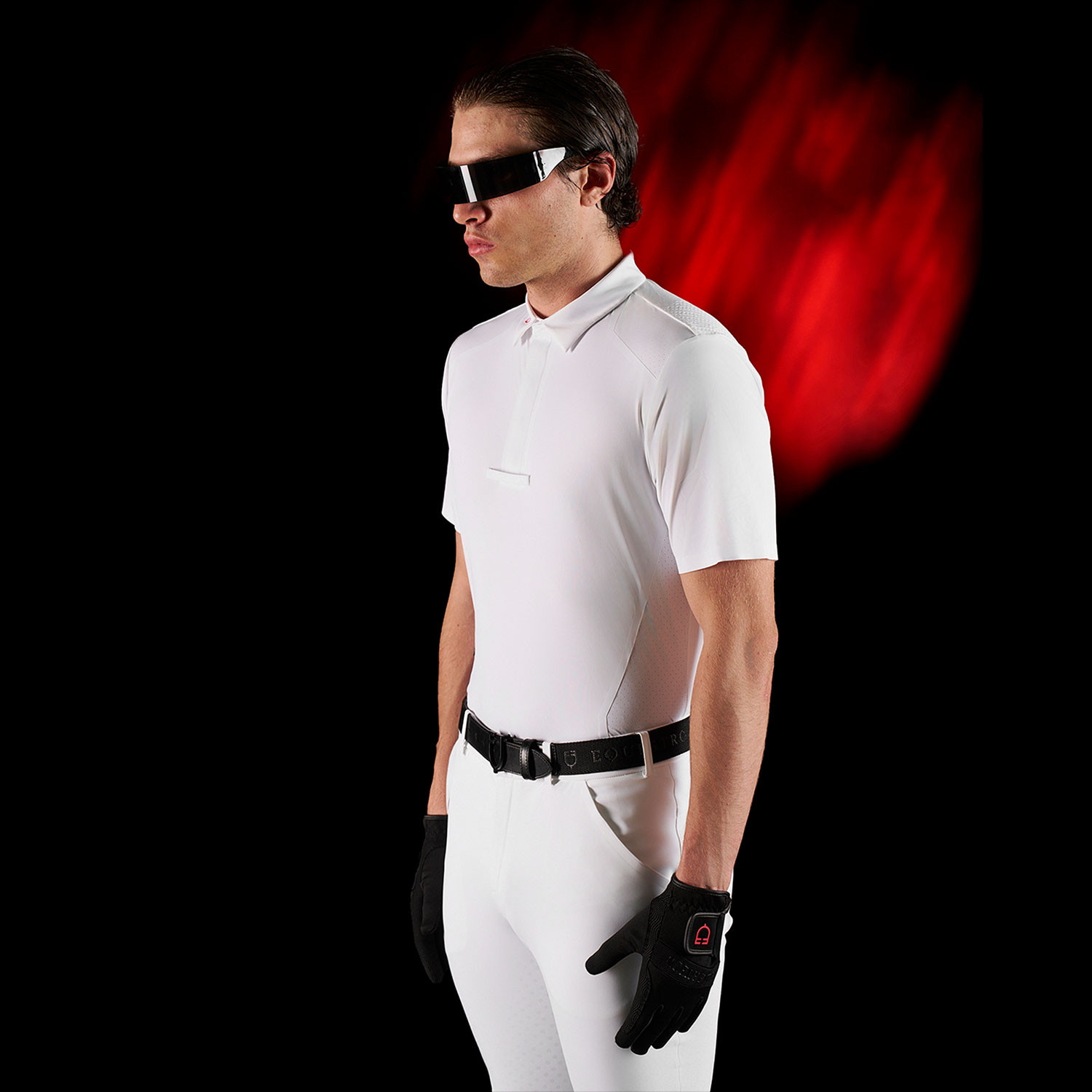 Ridertechnology Herren-Turnierpolo Langarm mit Knöpfen