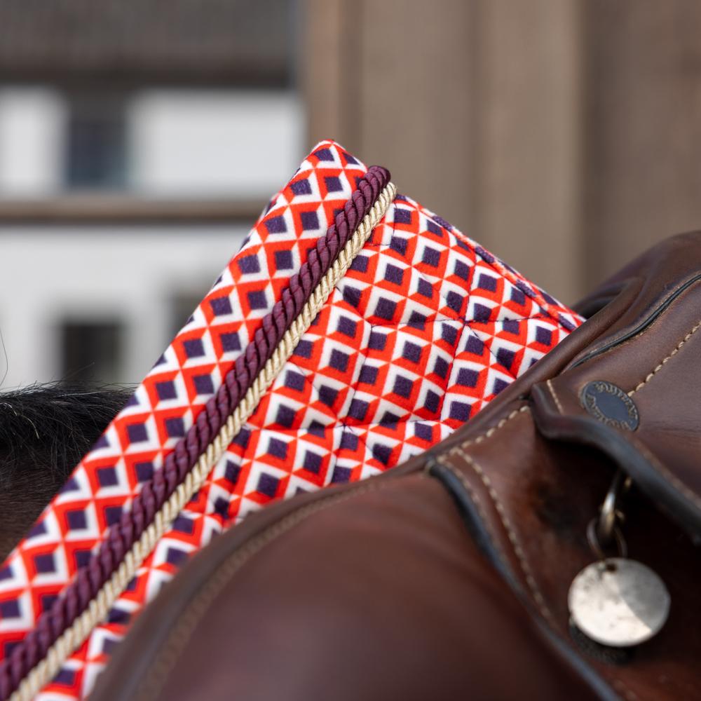 Samtstoff Schabracke mit Prints