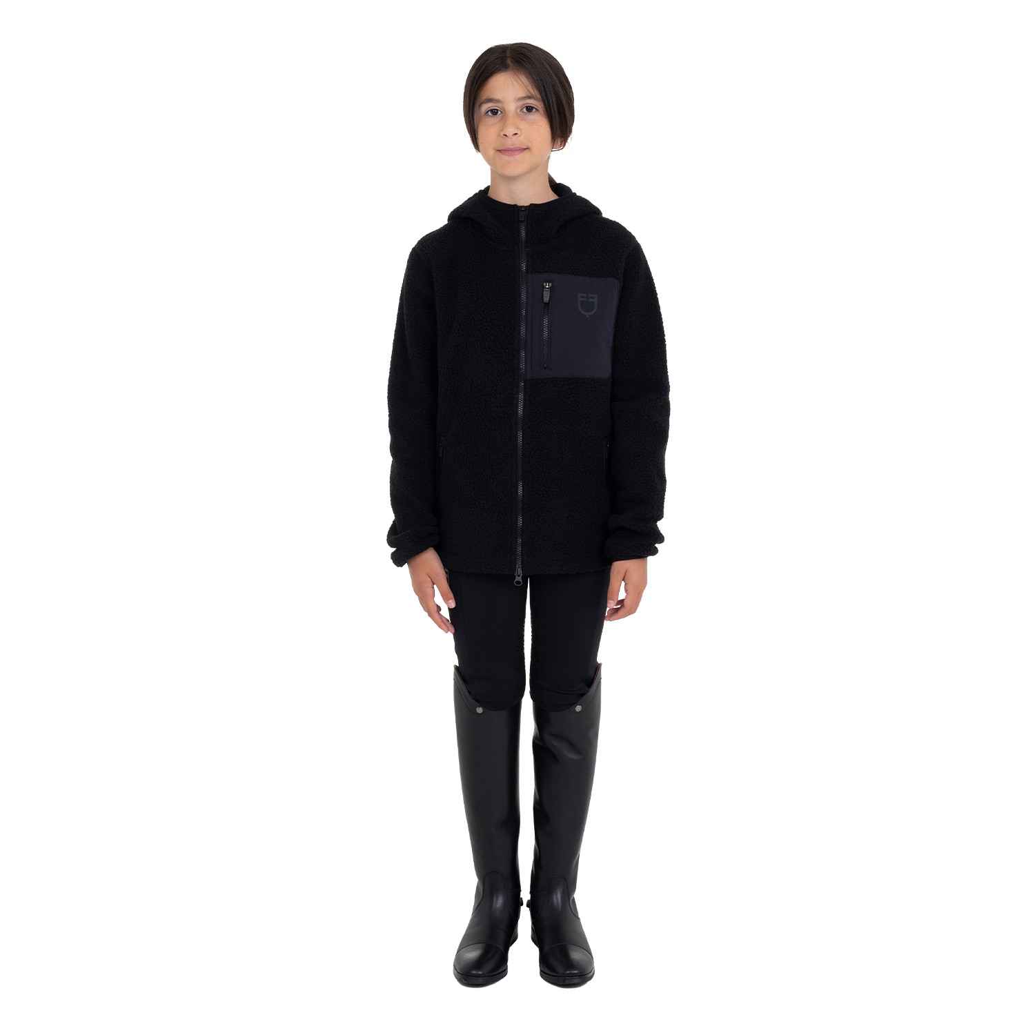 Unisex-Kinder-Teddyfleece-Hoodie mit Reißverschluss