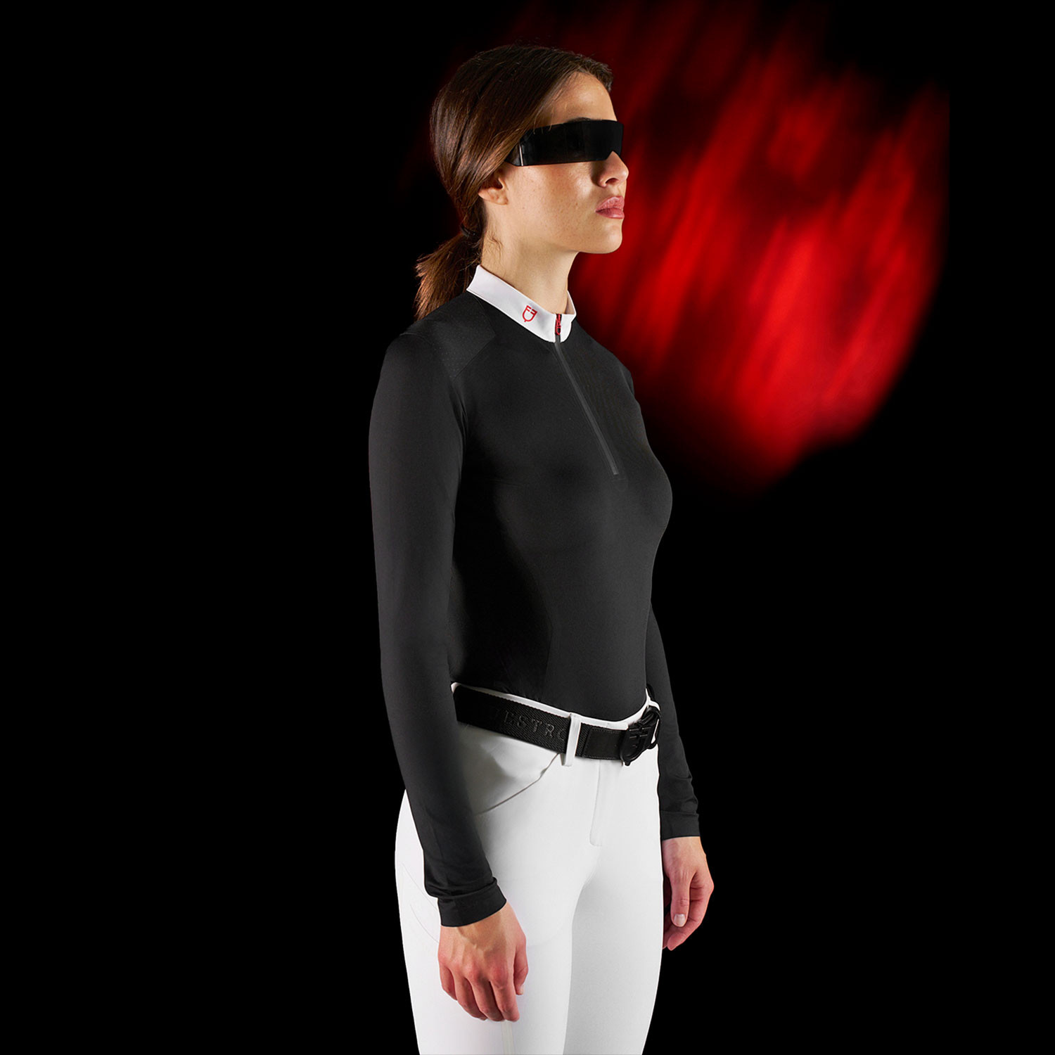 Ridertechnology Turnier-Polo-Shirt Langarm mit Reißverschluss